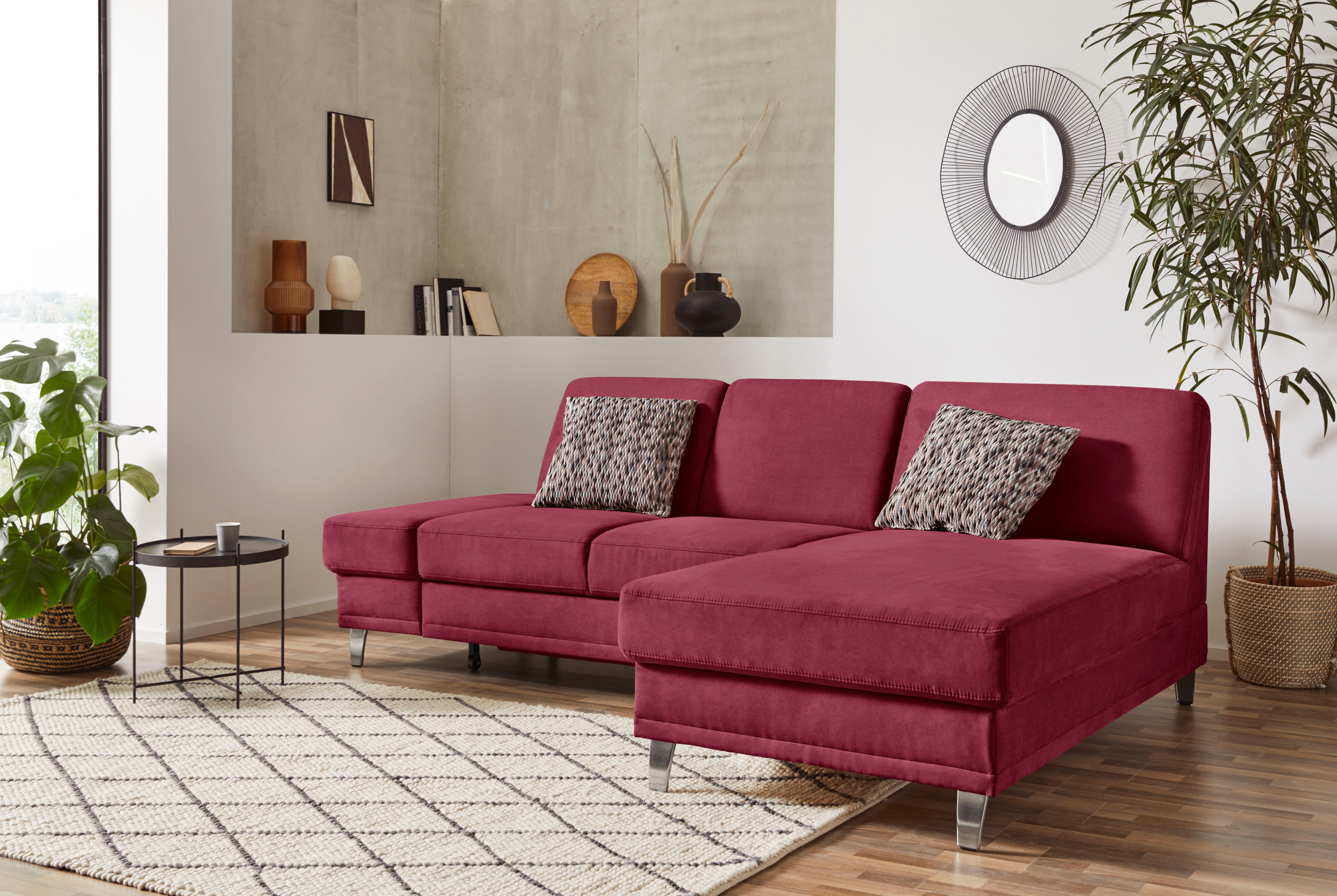 sit&more Ecksofa "Clio L-Form" optional Schlaffunktion oder Vorziehsitz und Bettkasten, Federkern