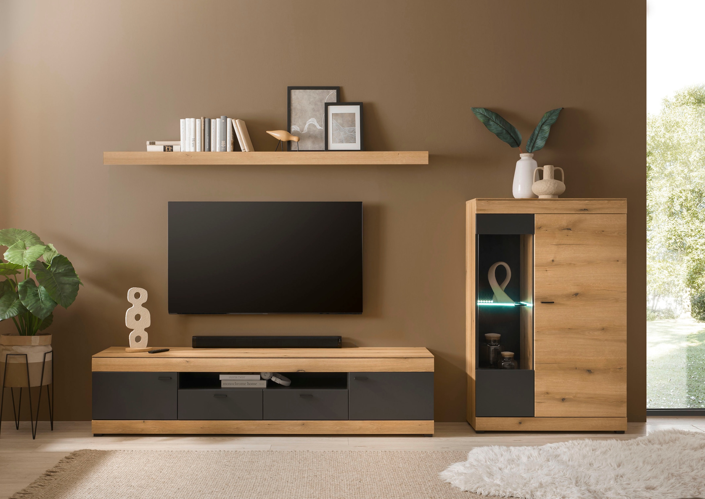 Home affaire Wohnwand »Soleto, zeitlose Anbauwand, Komplettset im modernen Stil« Komplett-Set, 3 Stk. tlg.