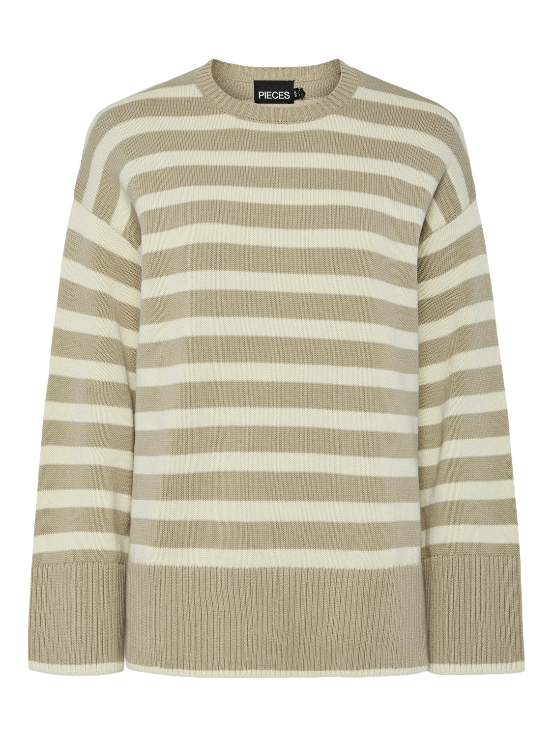 pieces Rundhalspullover »PCAVA LS O-NECK SLIT KNIT NOOS«