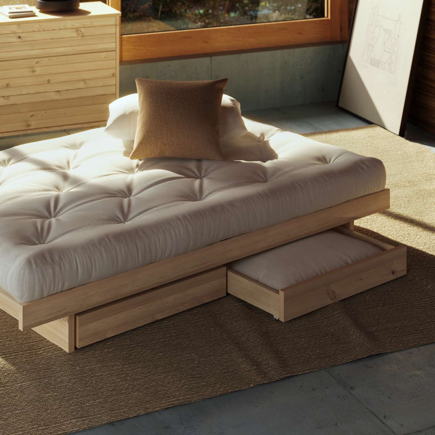 Karup Design Bettgestell »Kanso Bed, Stauraumbett, Bett mit oder ohne Schubladen«, Bett mit/ohne Schubladen, inkl Lattenrost, FSC®zertifiert