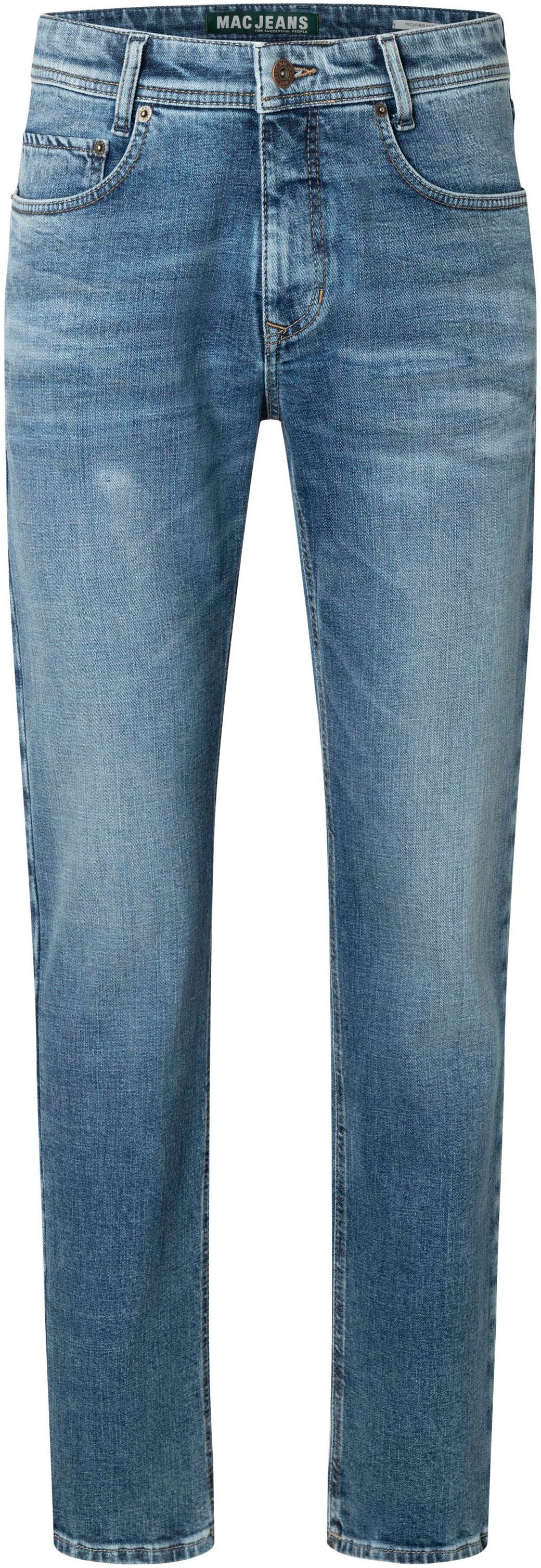 Straight-Jeans MAC "Arne", Herren, Gr. 33, Länge 34, mid blau authentic used, Denim/Jeans, Obermaterial: 95% Baumwolle, 3% Elastomultiester, 2% Elasthan, gerade, Jeans Straight-Jeans, in gepflegter Optik, mit Stretch 2