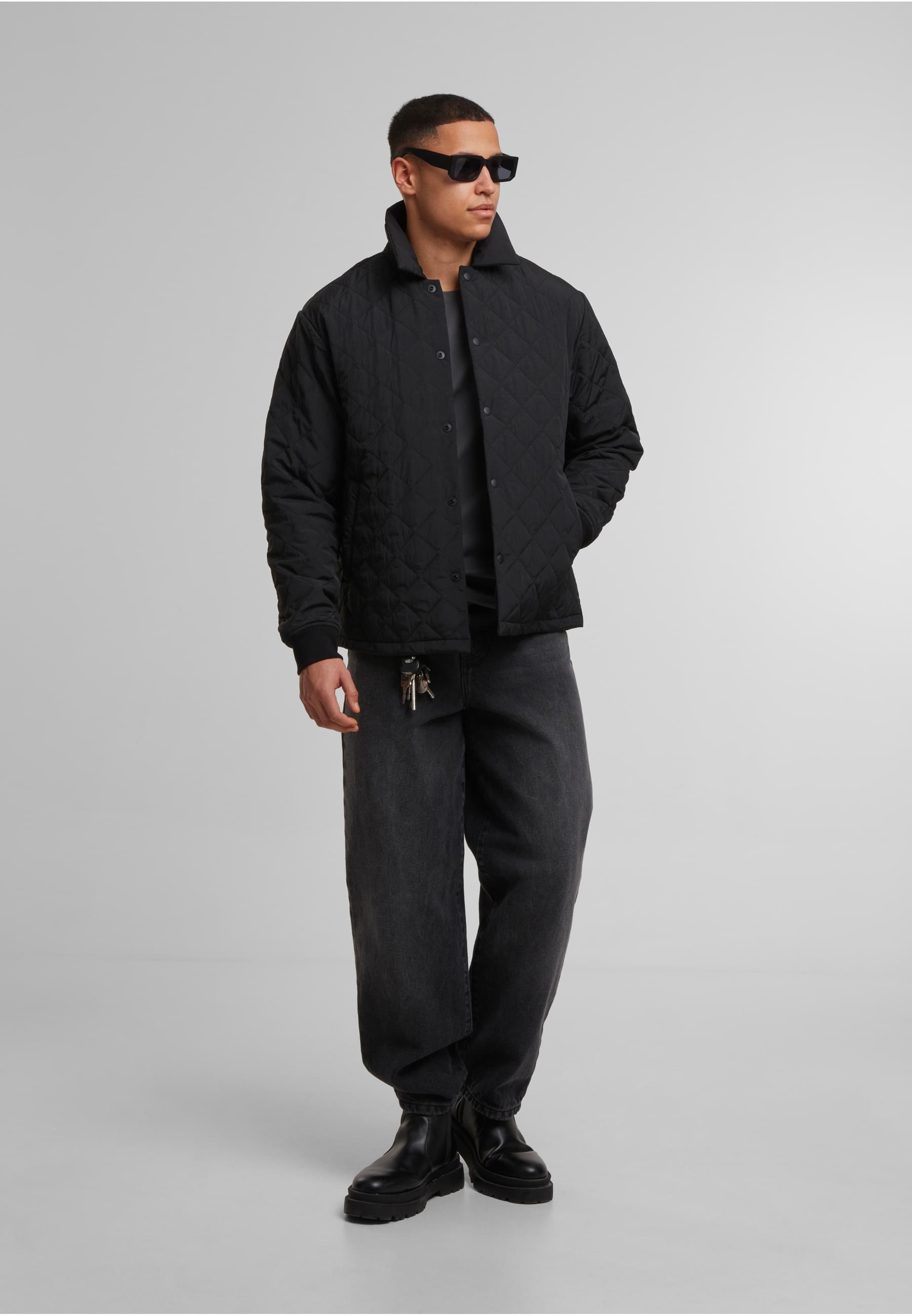 URBAN CLASSICS Allwetterjacke »Urban Classics Quilted Overshirt«, (1 St.), ohne Kapuze