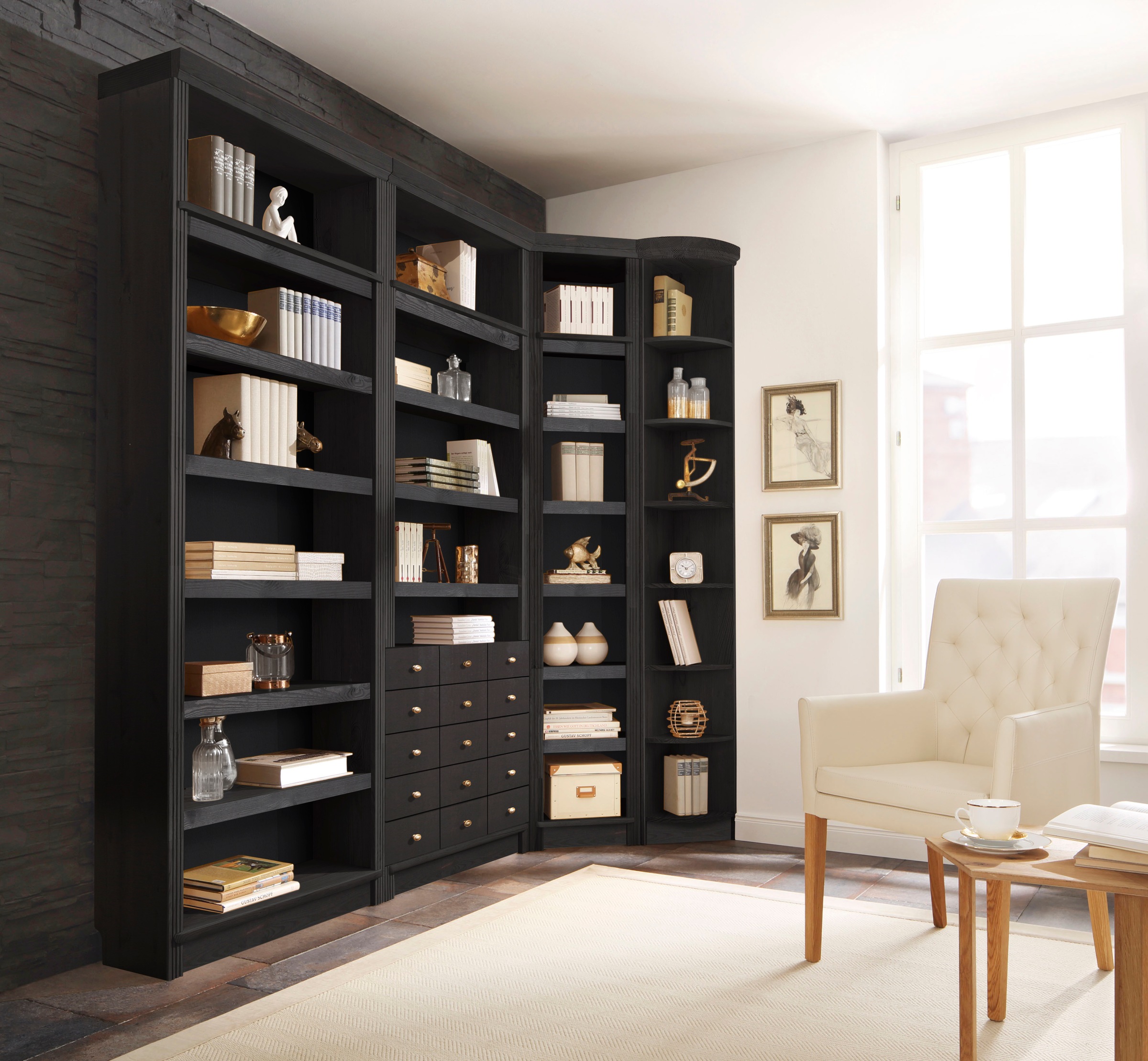 OTTO home Anbauregal "Soeren Abschlussregal Höhen 97 bzw. 220 cm" aus massi günstig online kaufen