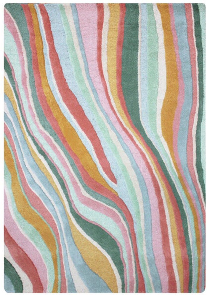 FLAIR RUGS Wollteppich "Abstract Flow handgetuftet" rechteckig 10 mm Höhe W günstig online kaufen