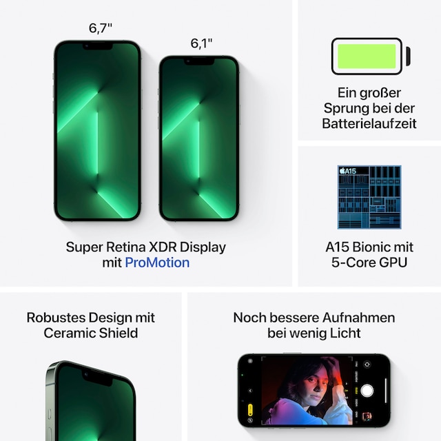 Apple Smartphone »iPhone 13 Pro«, Gold, 15,4 cm/6,1 Zoll, 128 GB  Speicherplatz, 12 MP Kamera | BAUR
