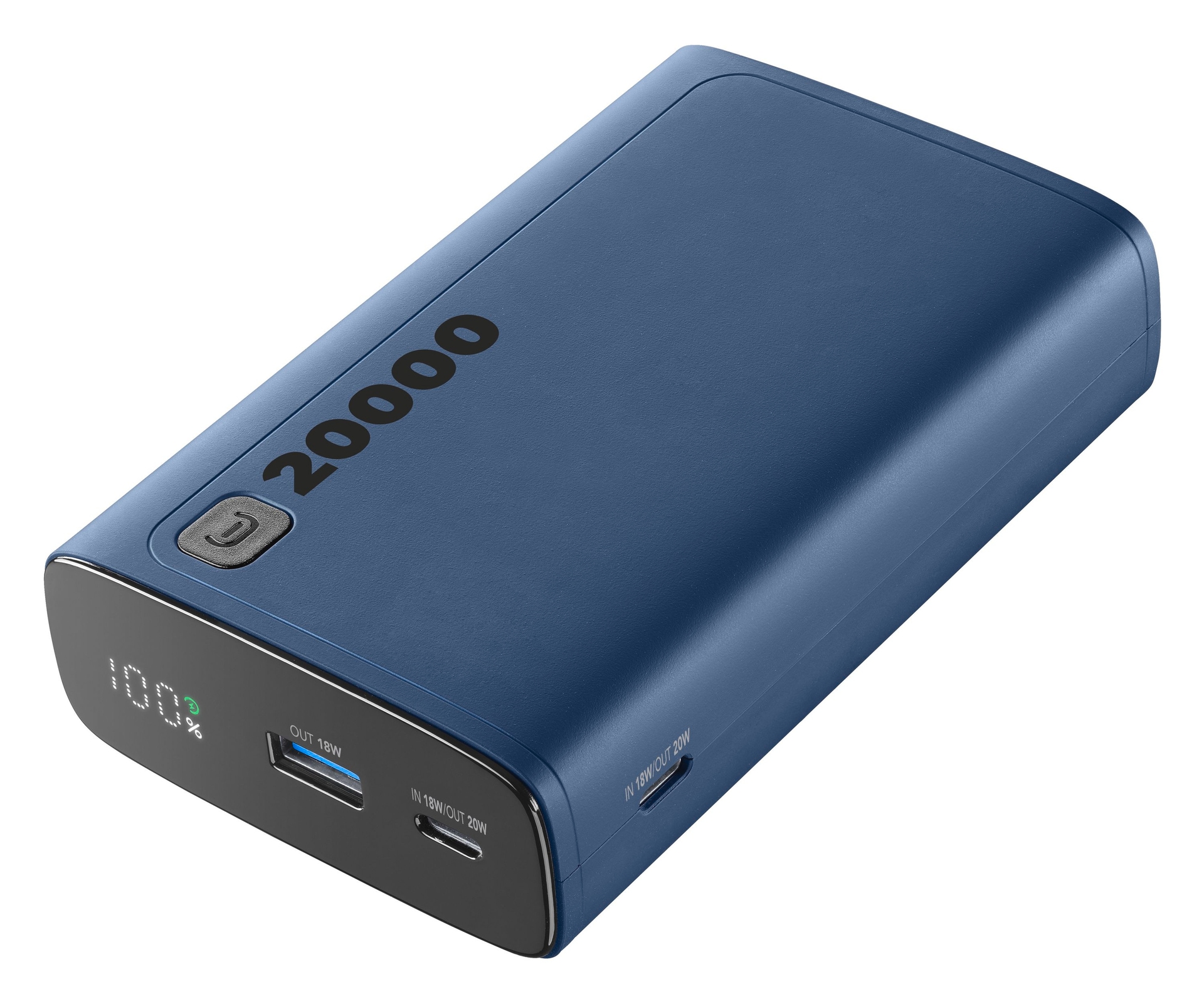 CELLULARLINE Powerbank "Elite 20000 PD Portable Charger", 3,85 V 20.000mAh, blau, Akkumulatoren