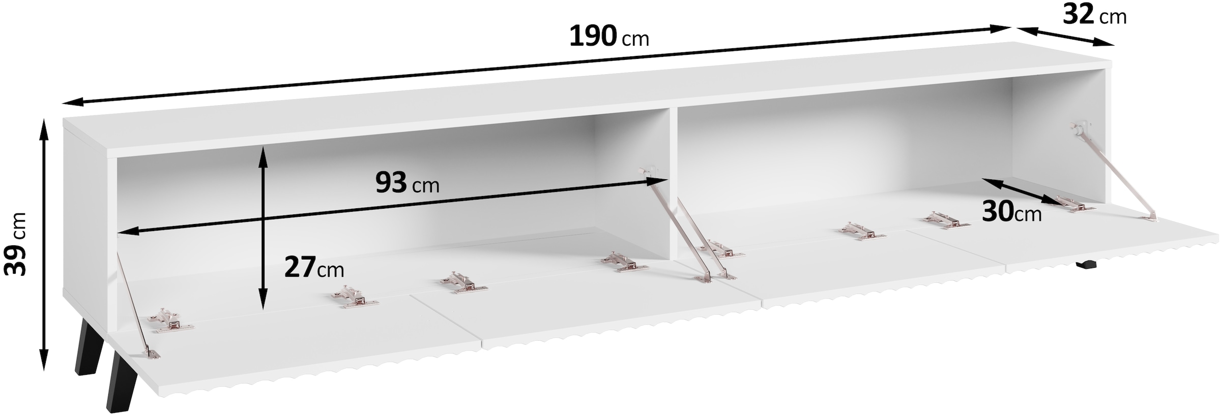 INOSIGN Lowboard »PHUKET«, TV-Board mit Strukturfront, Breite ca. 190 cm