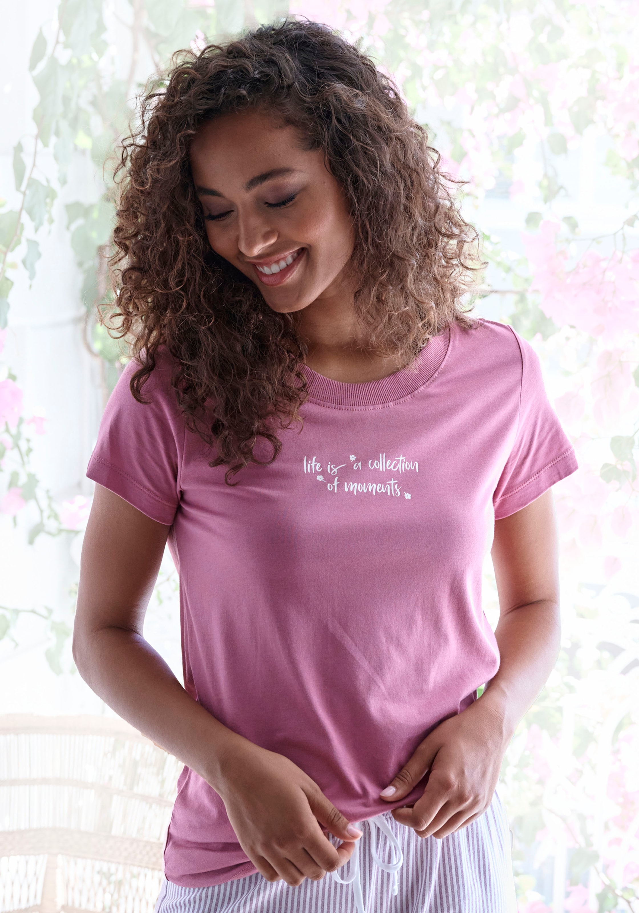s.Oliver Pyjamaoberteil 1 tlg. mit Front Print