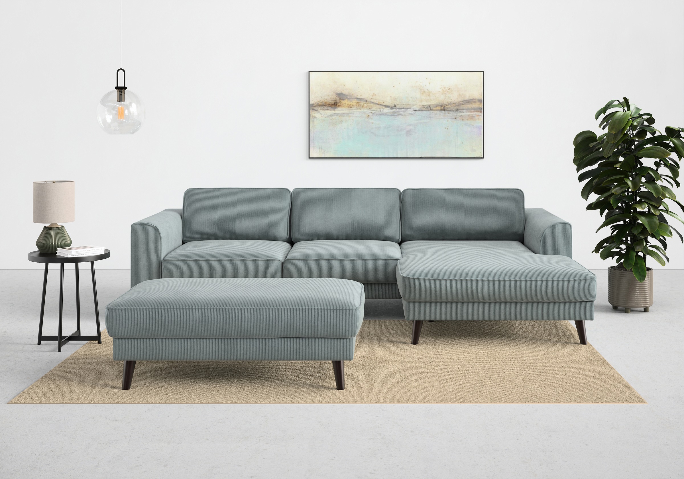 TRENDMANUFAKTUR Ecksofa »Lumber Jack, elegantes Designsofa, zeitlos modern, hoher Sitzkomfort«, wahlweise mit Bettfunktion u. Bettkasten, L-Form