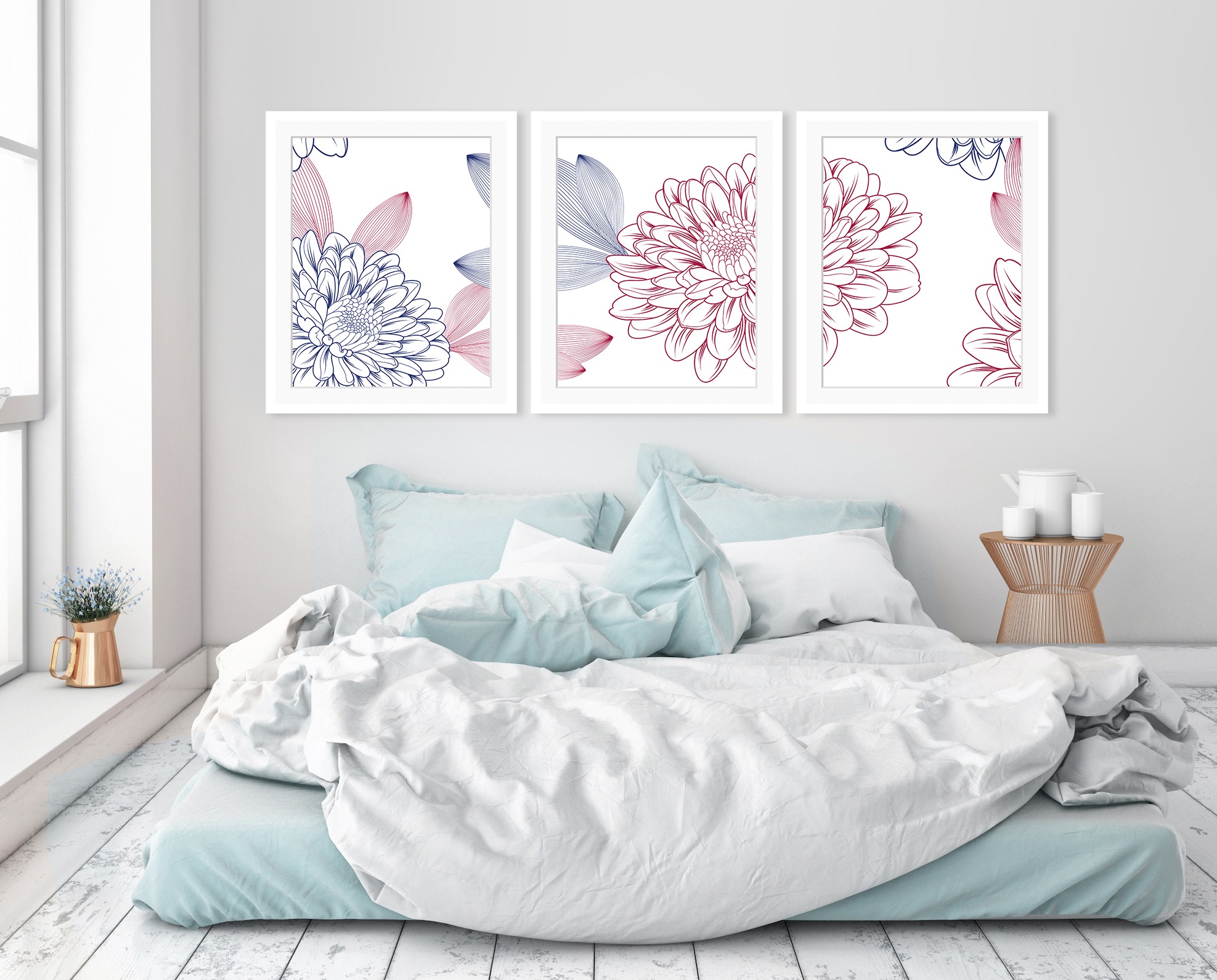 queence Bild "Lia" Blumen  Kunst  Pflanzen  Pflanzenbilder Set, Blumen, ger günstig online kaufen