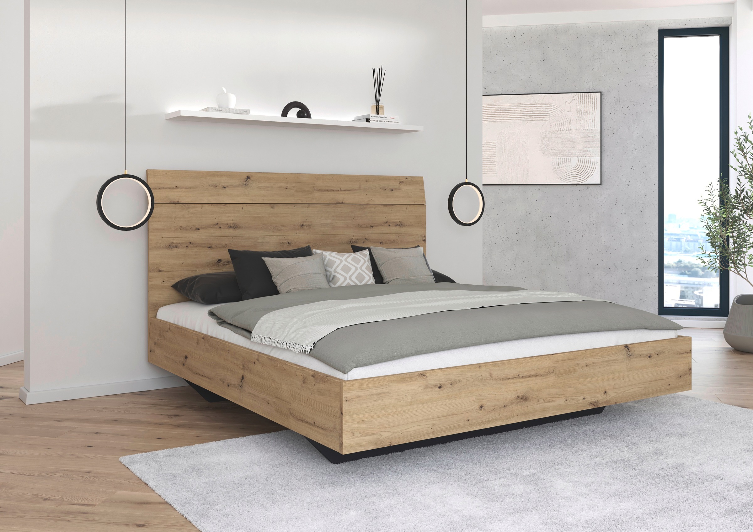 OTTO home Futonbett "Bett Doppelbett Holzbett AGORDO" 180x200 cm, mit hohem günstig online kaufen