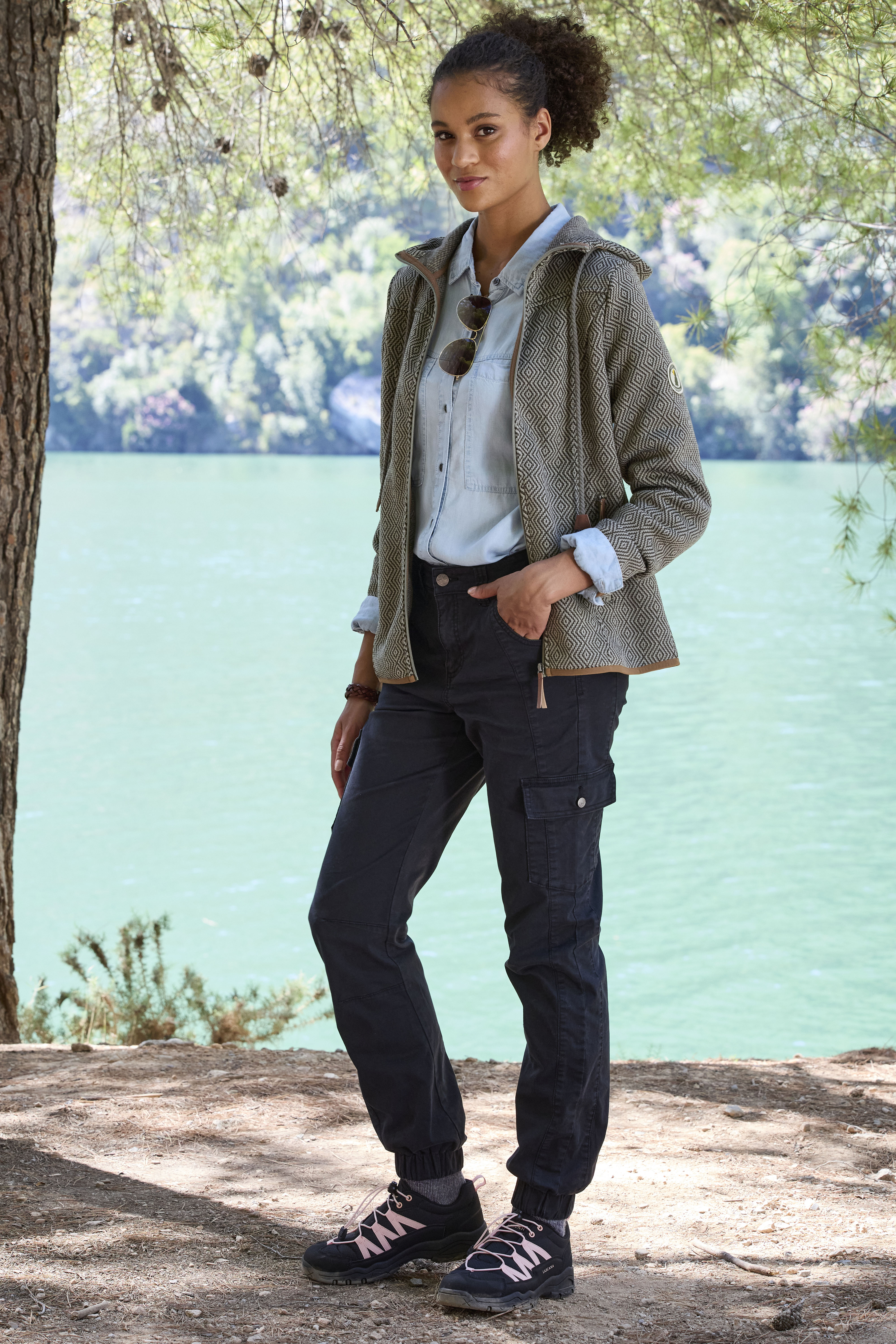 Thumbnail - Vivance active Trekkinghose "Cargo Jeans Optik" Baumwollmix mit Cargo Taschen