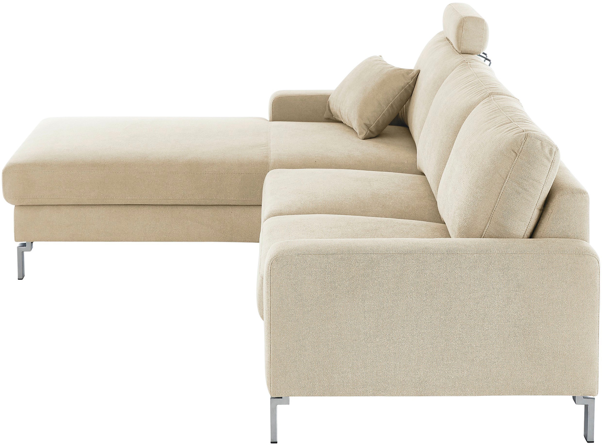 3C Candy Ecksofa »Lecce, wahlweise PUR-Schaumstoff oder Tonnentaschenfederkern«, Bett im 2,5-Sitzer, teilmotorische Schlaffunktion im Longchair, L-Form