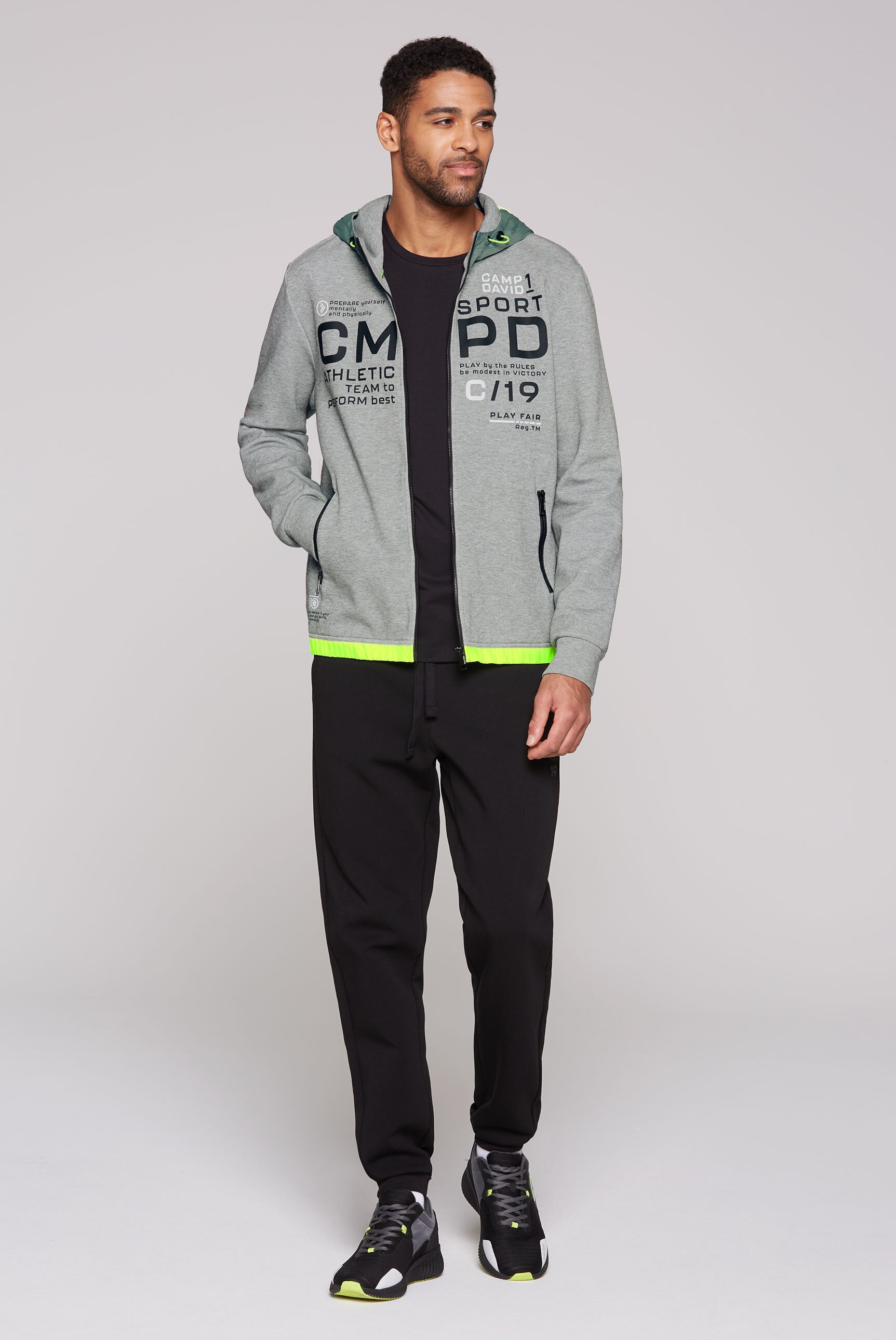 CAMP DAVID Kapuzensweatjacke, mit verstellbarer Kapuze
