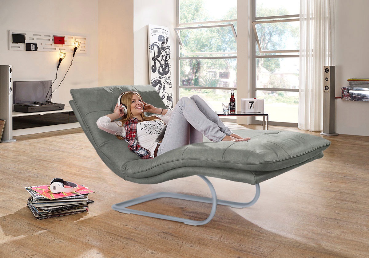 Thumbnail - W.SCHILLIG Relaxliege "daily dreams", in Waffelkissen-Optik, wahlweise mit Motor, silber matt, in 2 Breiten