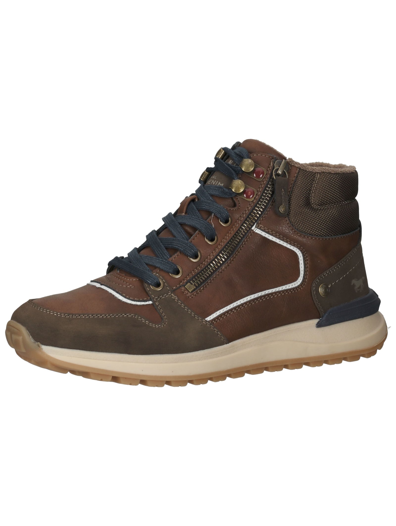 Mustang Shoes Schnürstiefelette "Mustang Shoes Stiefelette Lederimitat/Text günstig online kaufen