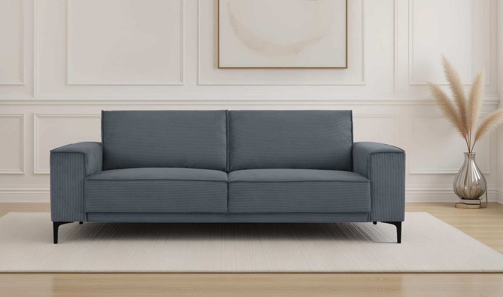 OTTO home 3-Sitzer "OLAND Cord, Sofa, B: 224 cm, Skandi-Design" Struktur, Flachgewebe, Luxus-Microfaser, Boucle
