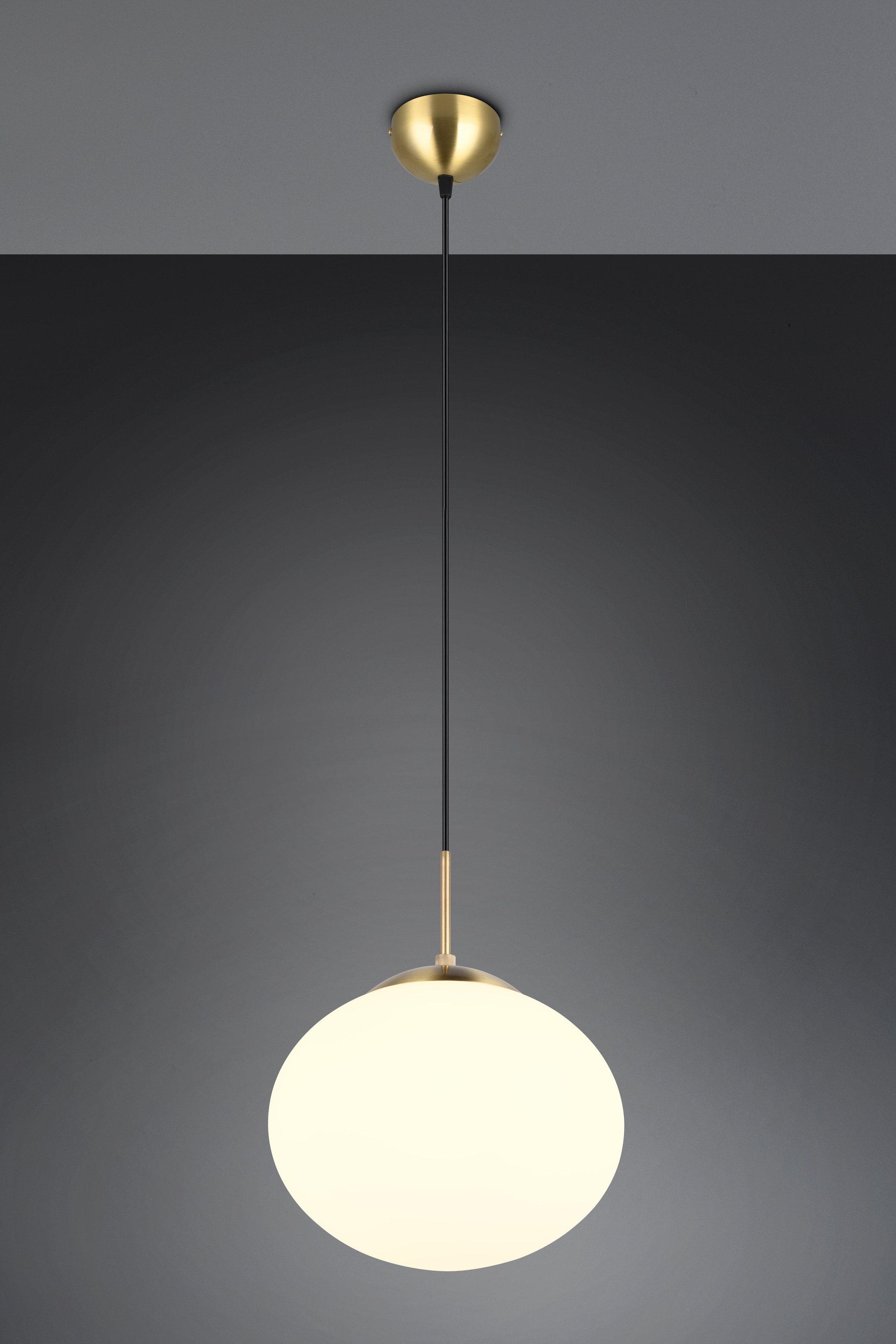 TRIO Leuchten Pendelleuchte »FOMENTO, Hängelampe mit Glasschirm, exkl 1x E27 max 15W« E27 1 Stk. warmweiß - kaltweiß Glas Hängeleuchte Höhe 150 cm, Hängelampe Küche Esszimmer Wohnzimmer