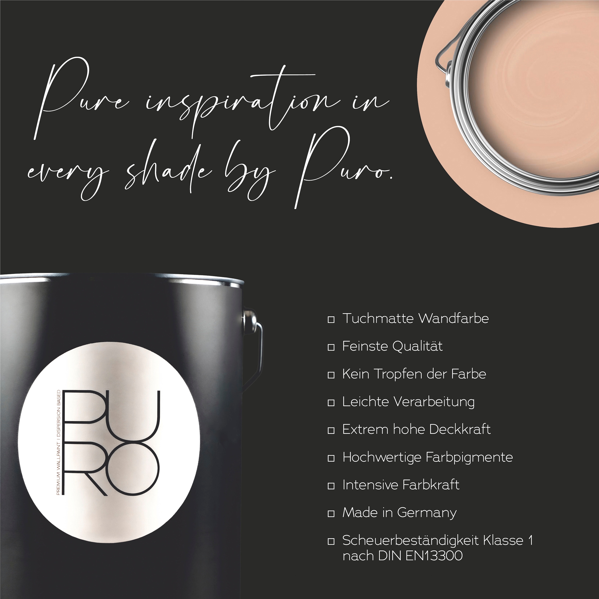 A.S. Création Wandfarbe »Premium Innenwandfarbe PURO Tuchmatt sandy beige« ideal für Wohnzimmer, Schlafzimmer, Flur und Küche, Farbwelt Beige