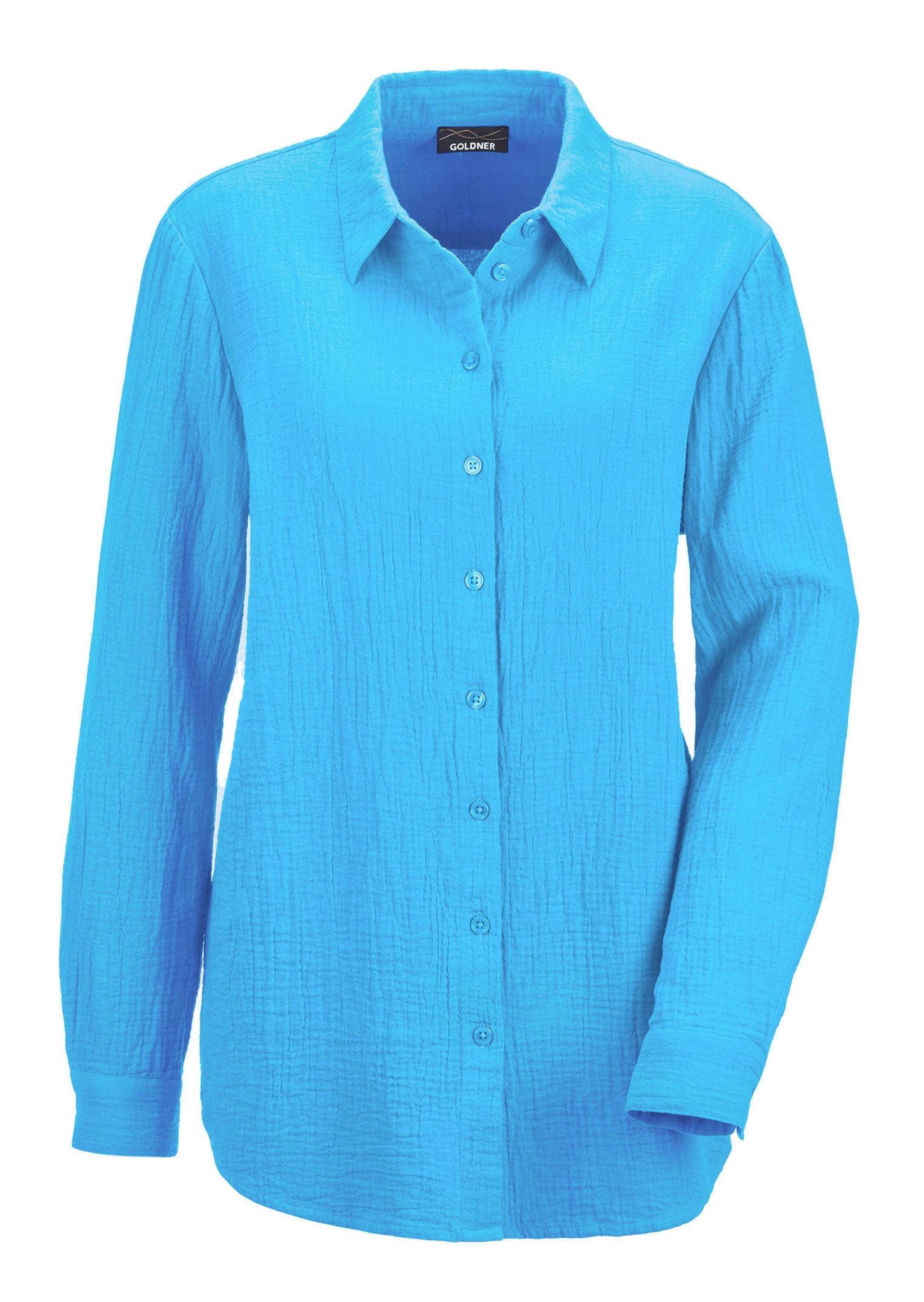 GOLDNER Hemdbluse "Kurzgröße Verlängerte Langarm Musselin-Bluse" überaus ha günstig online kaufen