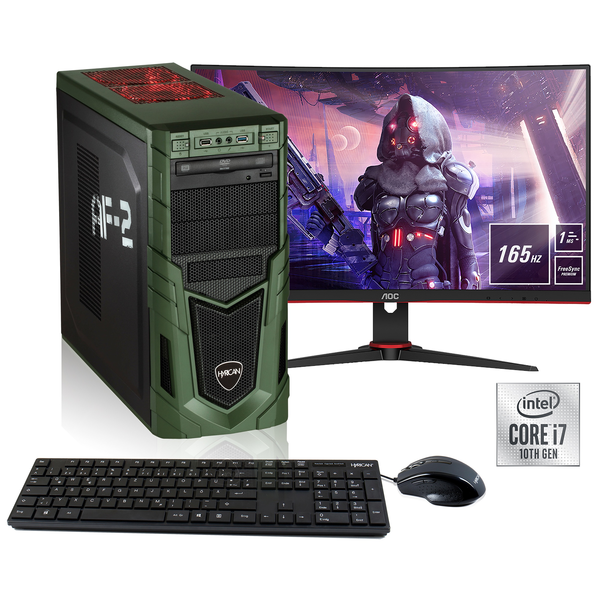 Hyrican Gaming-PC-Komplettsystem »SET02242«, Windows 11, inklusive 27" Monitor AOC C27G2AE/BK