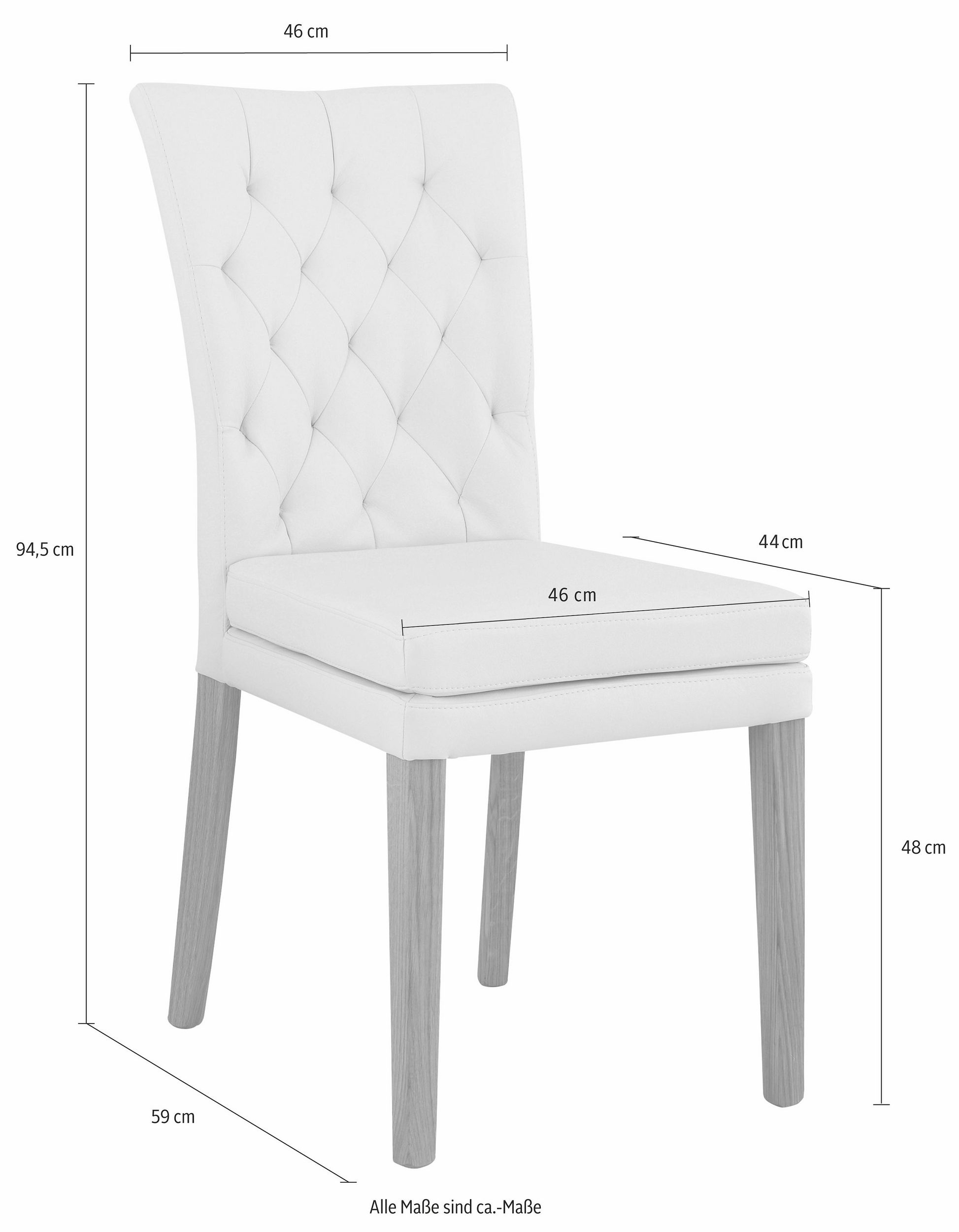 Home affaire 4-Fußstuhl »Colorado«, (Set), 2 St., Luxus-Microfaser, Beine aus Buche, wengefarben lackiert, Im 2er, 4er oder 6er-Set