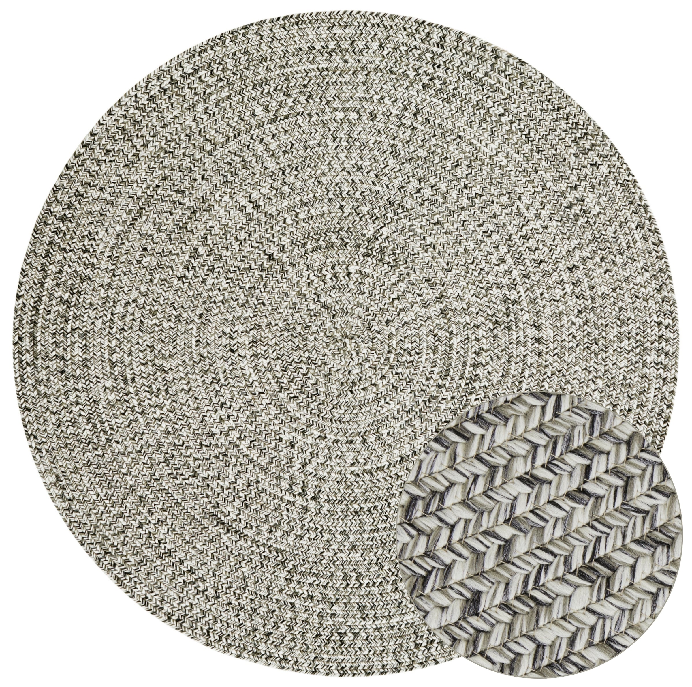 NORTHRUGS Teppich »Trenzado«, rund, 10 mm Höhe, In- & Outdoor, Handmade-Look, Gewebt, Wetterfest, Balkon, Wohnzimmer