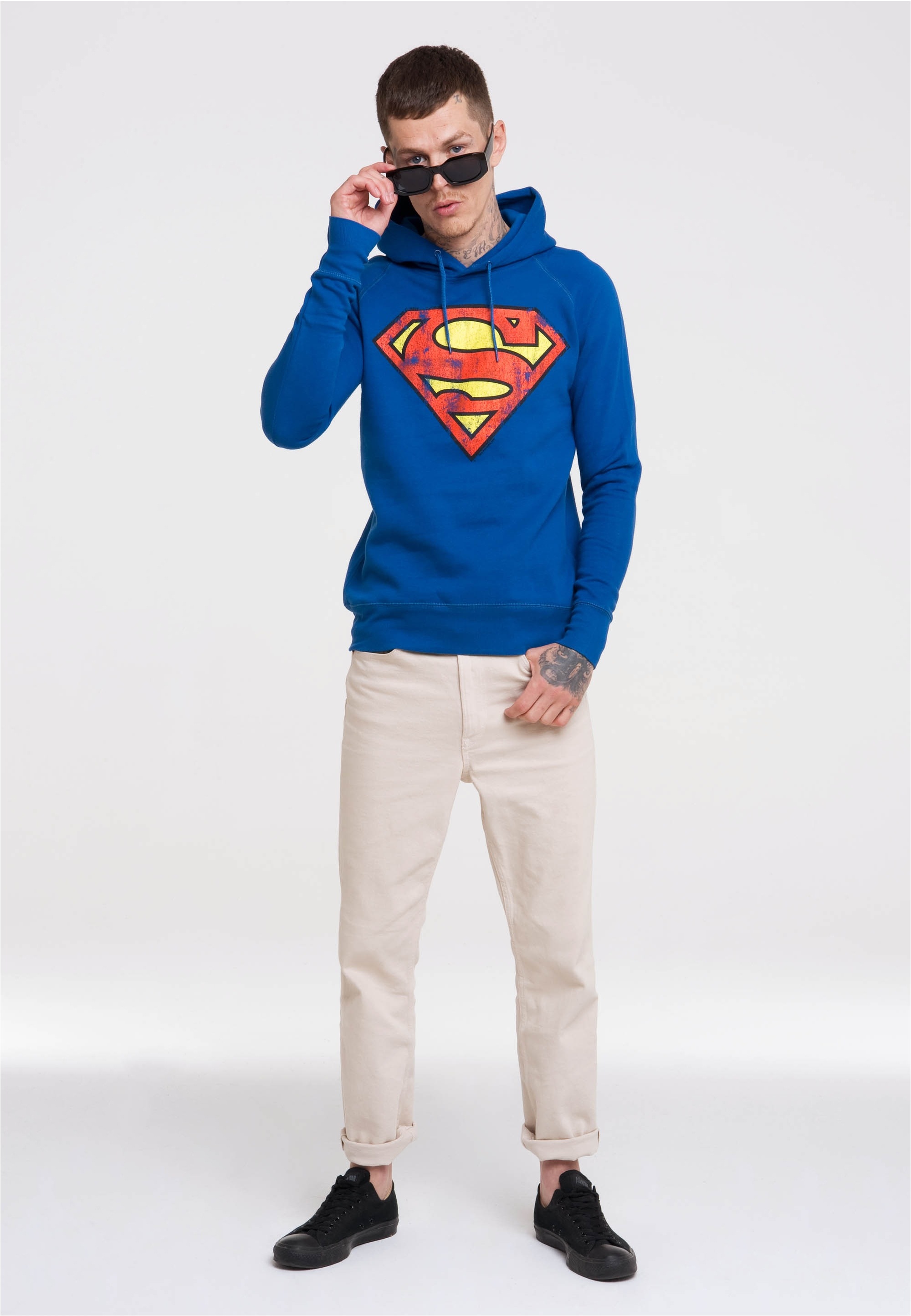 LOGOSHIRT Kapuzensweatshirt "DC – Superman Logo" mit Superhelden-Print günstig online kaufen