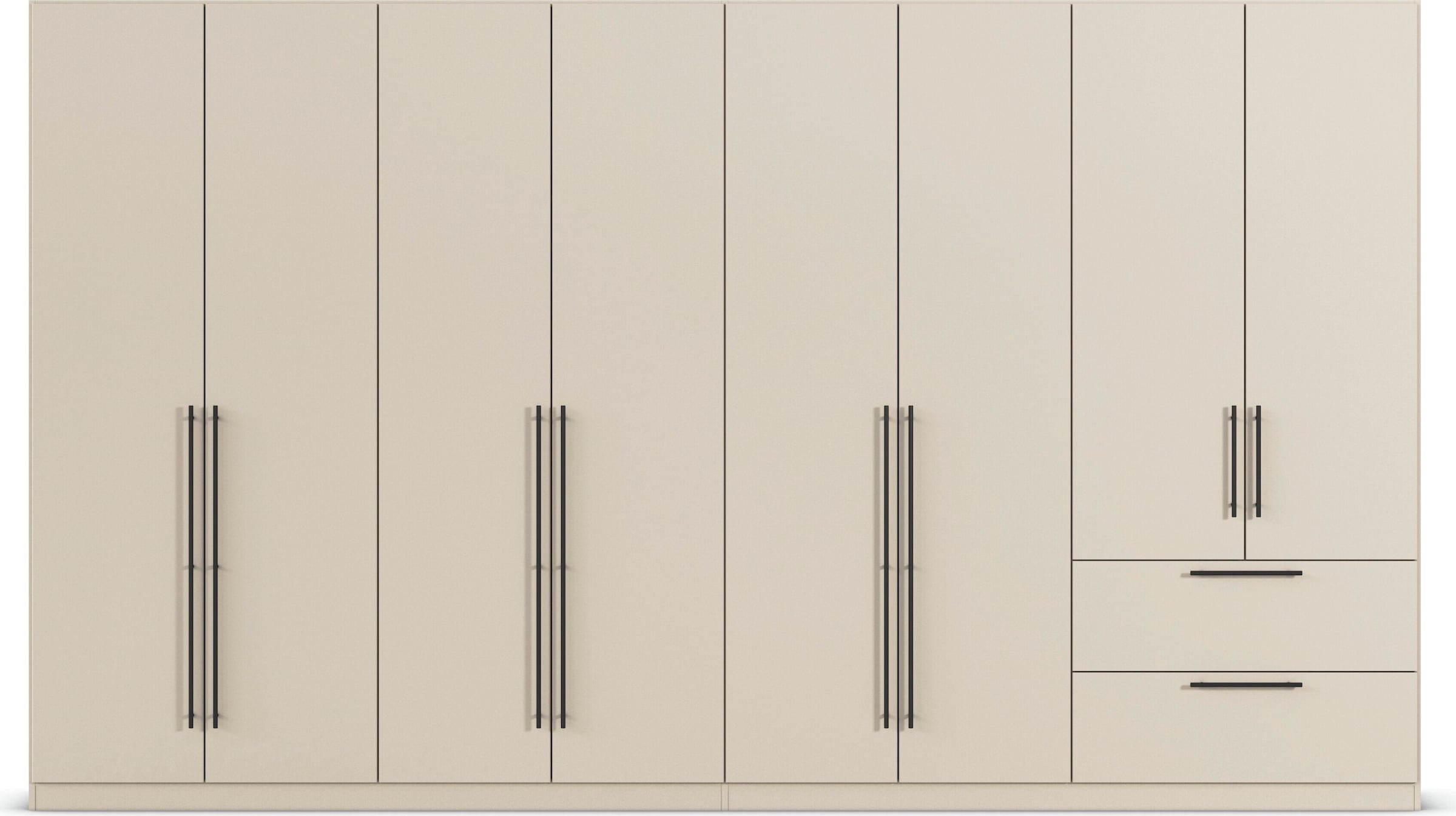rauch Kleiderschrank »Drehtürenschrank Schrank Garderobe Wäscheschrank Schlafzimmer AVOLA«, (in 3 verschiedenen Ausstattungen BASIC/CLASSIC/PREMIUM), mit hochwertigen Stangengriffen in Schwarz aus Metall MADE IN GERMANY