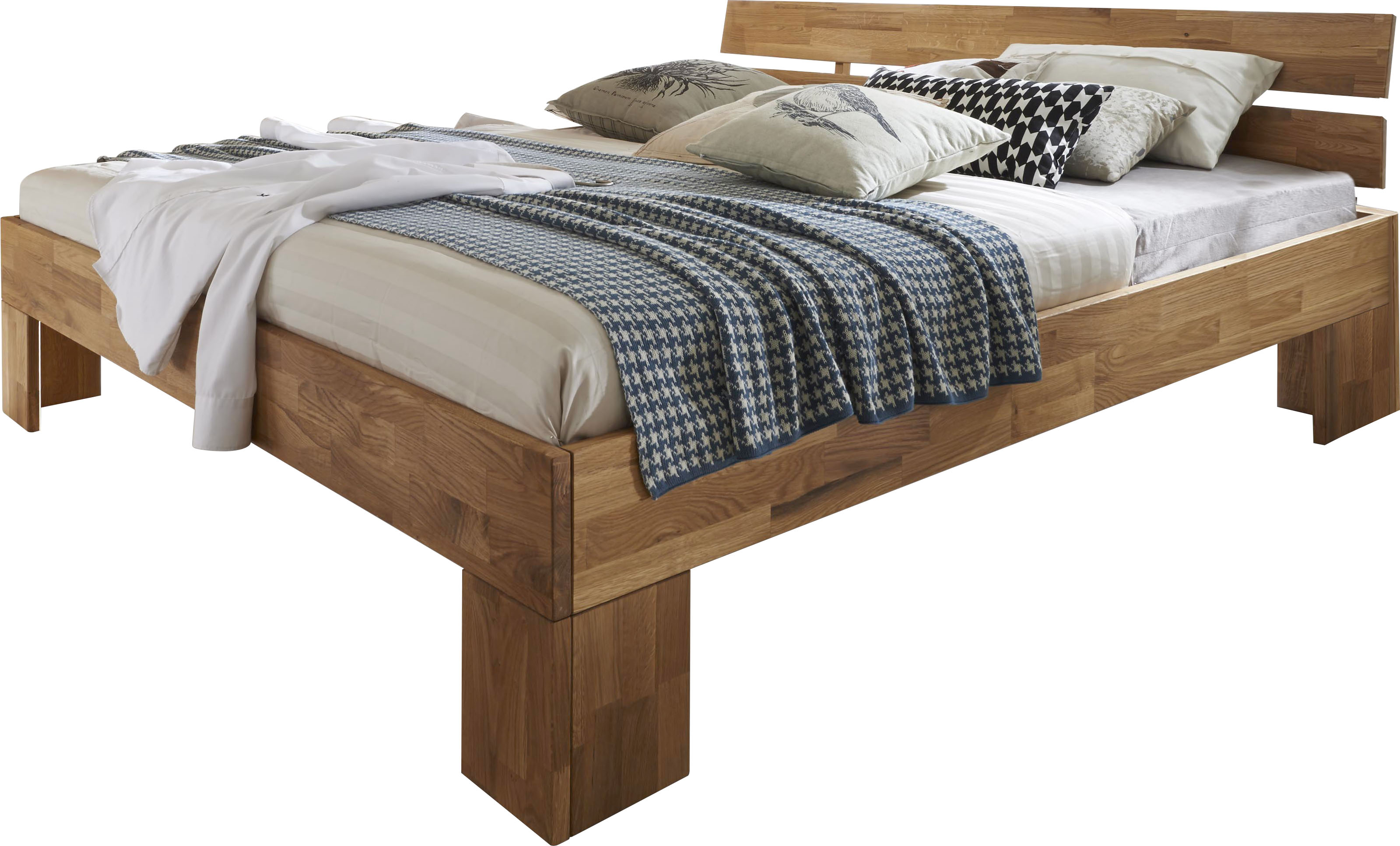 Home affaire "Tommy, Futonbett, aus Massive FSC-zertifizierte Wildeiche, Futon Stil" hohe Belastbarkeit: 200kg je Seite, Massivholz Scandi Design, Robust, stabil, In unterschiedlichen Breiten