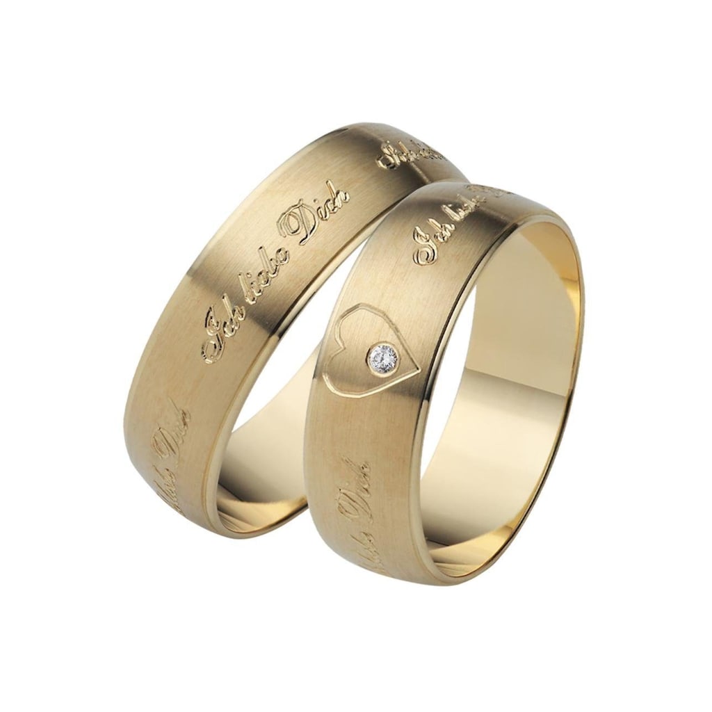 Firetti Trauring »Schmuck Geschenk Gold 375 Hochzeit Ehering Trauring "Ich liebe Dich"«