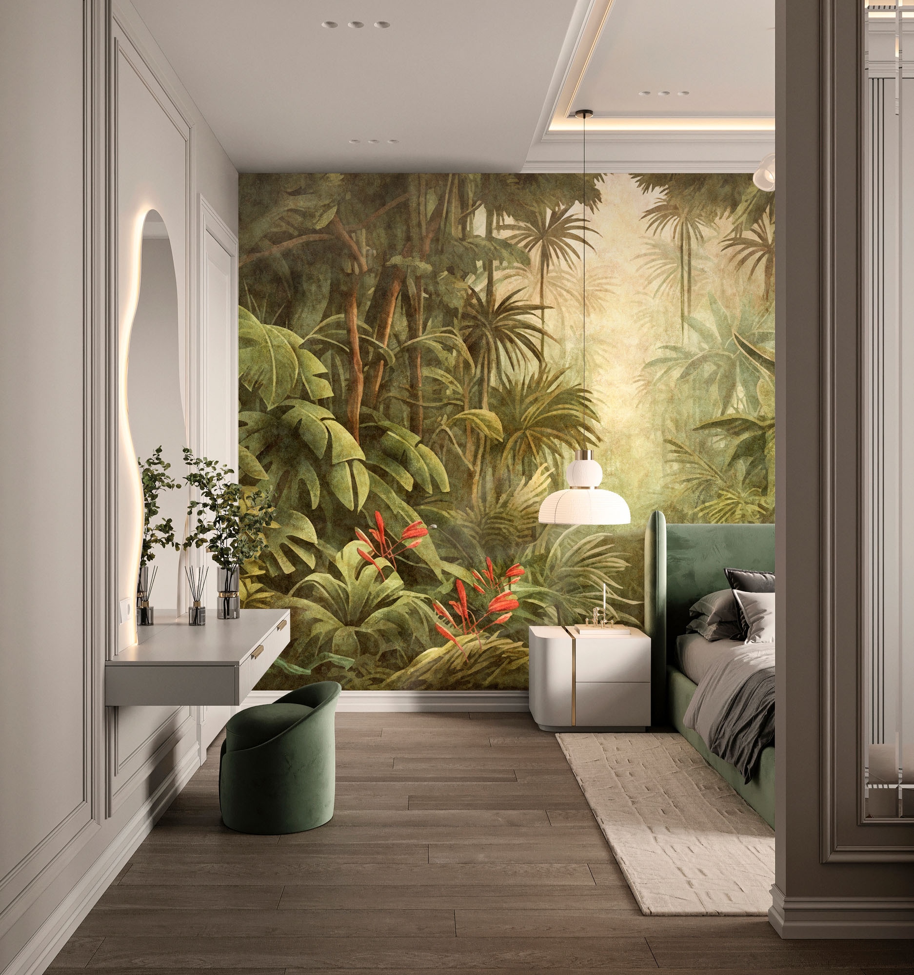 living walls Fototapete »Walls by Patel 5 Fototapete Üppiger Tropen-Dschungel« tropisch glatt Üppiger Tropen-Dschungel auf 200 g/m² Premium-Vlies