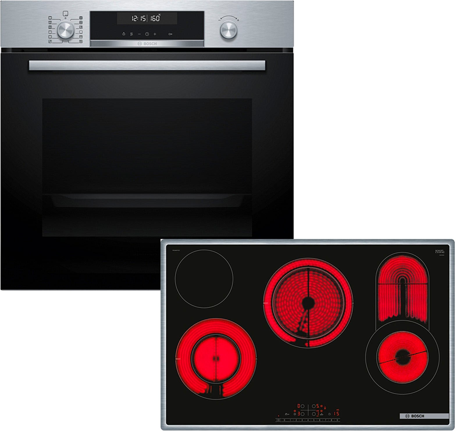 BOSCH Backofen-Set "HBD672LS82", mit Teleskopauszug nachrüstbar, Pyrolyse-Selbstreinigung, AirFry-Funktion