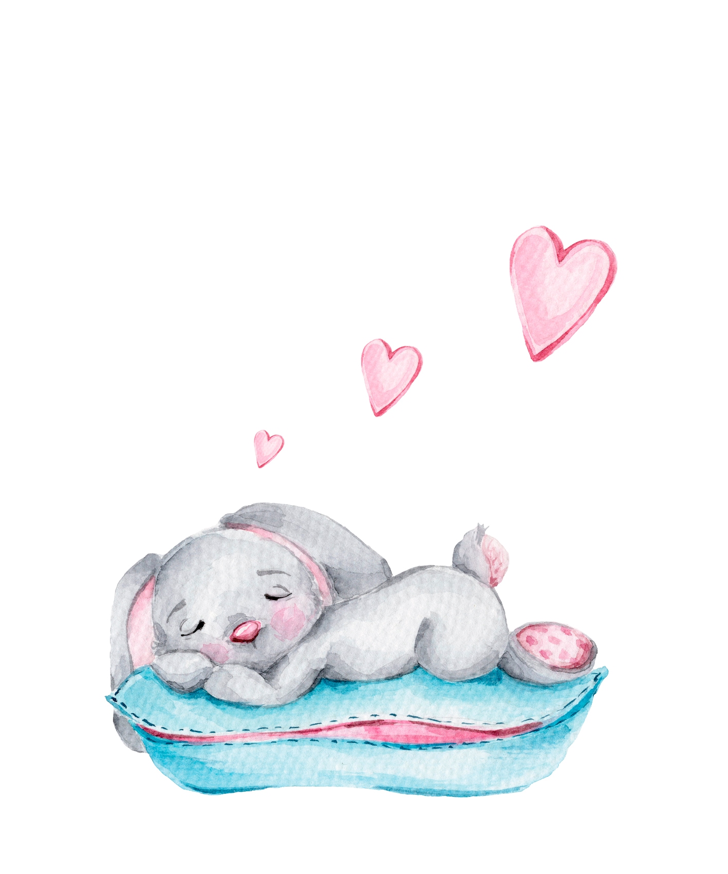 Lüttenhütt Bild mit Rahmen »oder Poster, Schlafender Hase mit Herzen«, Fantasy-Hase-Hasen-Herz-Herzen-Tiere, (1 St.), HD Premium Druck