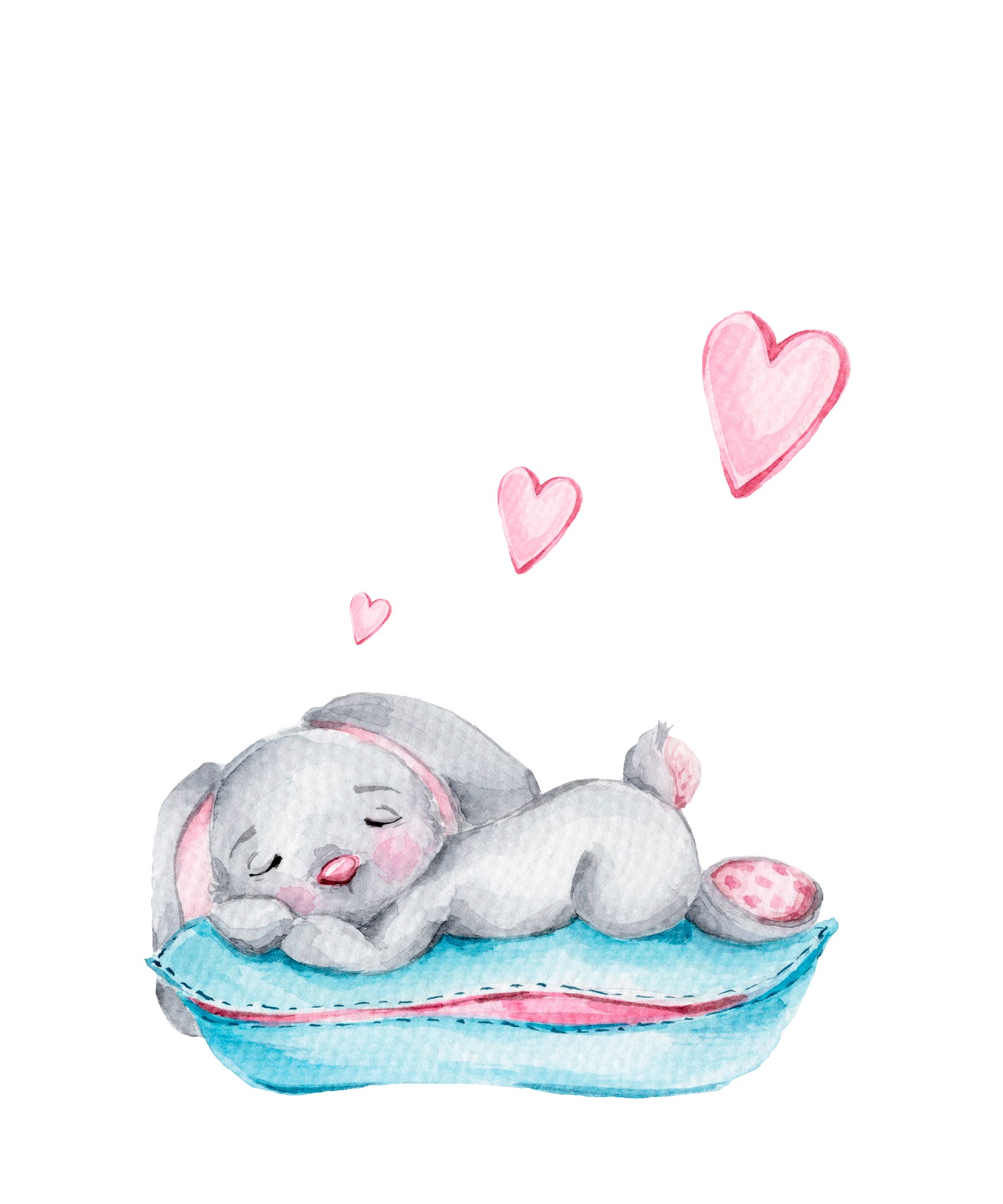 Lüttenhütt Poster "Schlafender Hase mit Herzen", Fantasy-Hase-Hasen-Herz-He günstig online kaufen