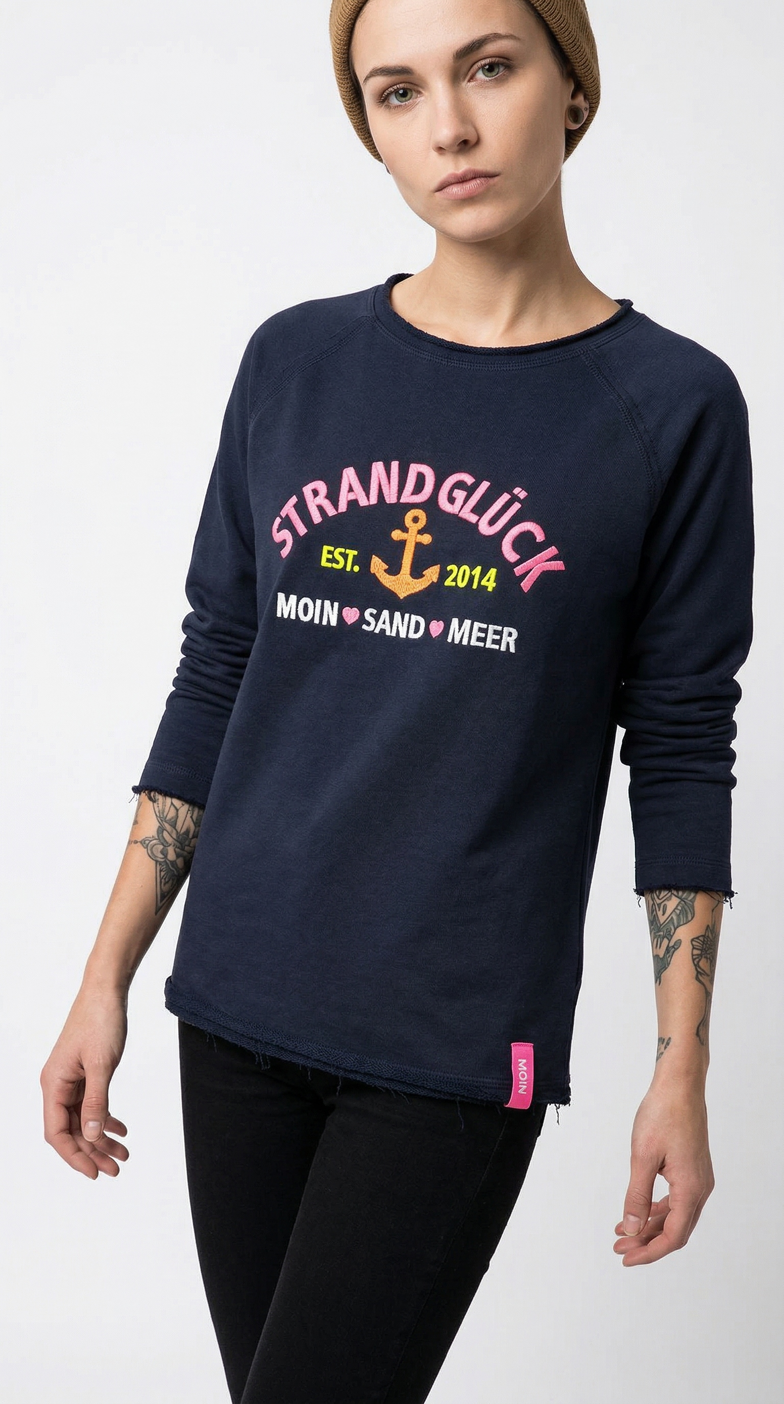 Zwillingsherz Sweatshirt ""Strandglück"", mit Used-Look Kanten günstig online kaufen