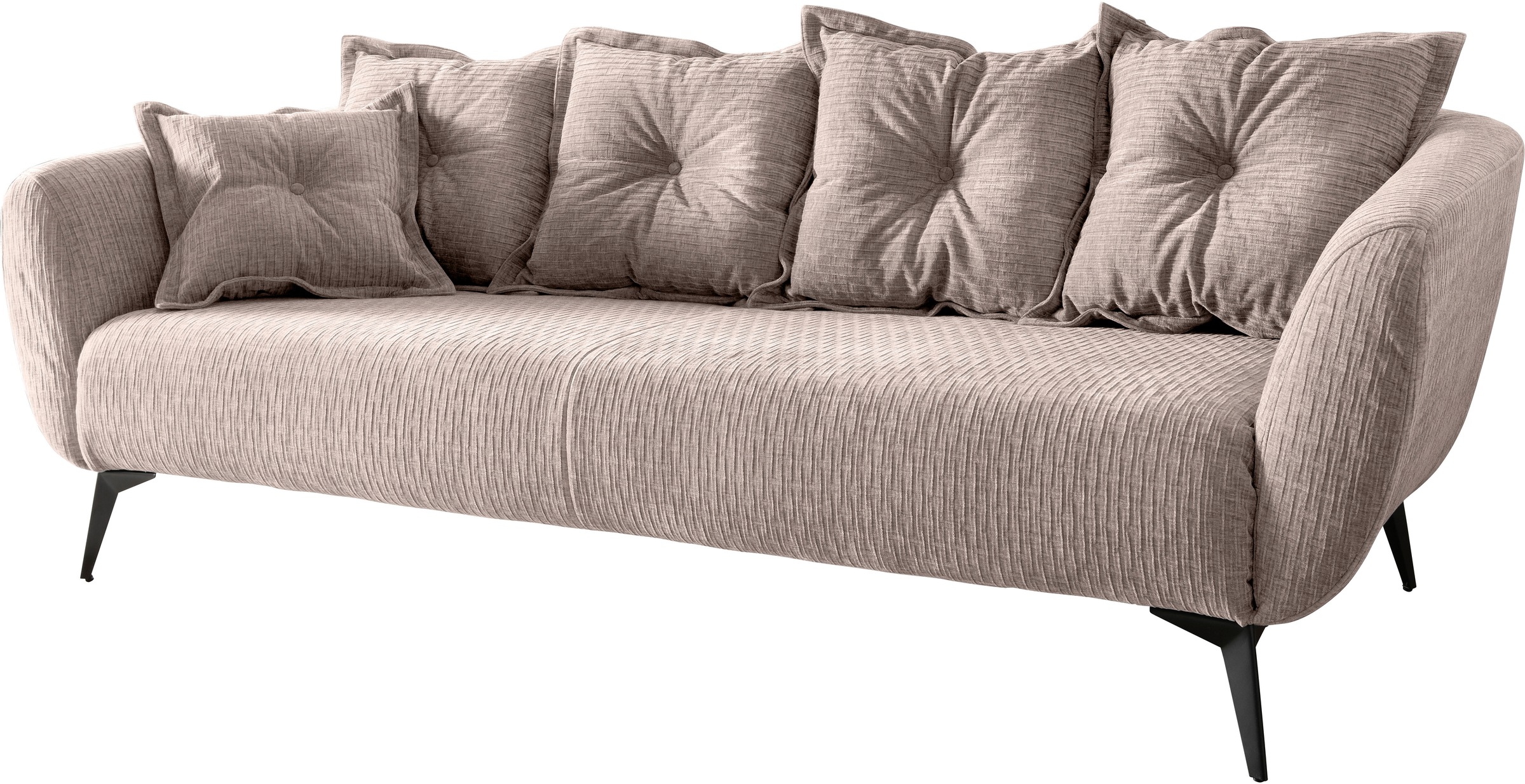 Home affaire 3-Sitzer »Baggio Breite 236 cm, modernes Sofa, hoher Fuß, bequem« schwarze Metallfüße