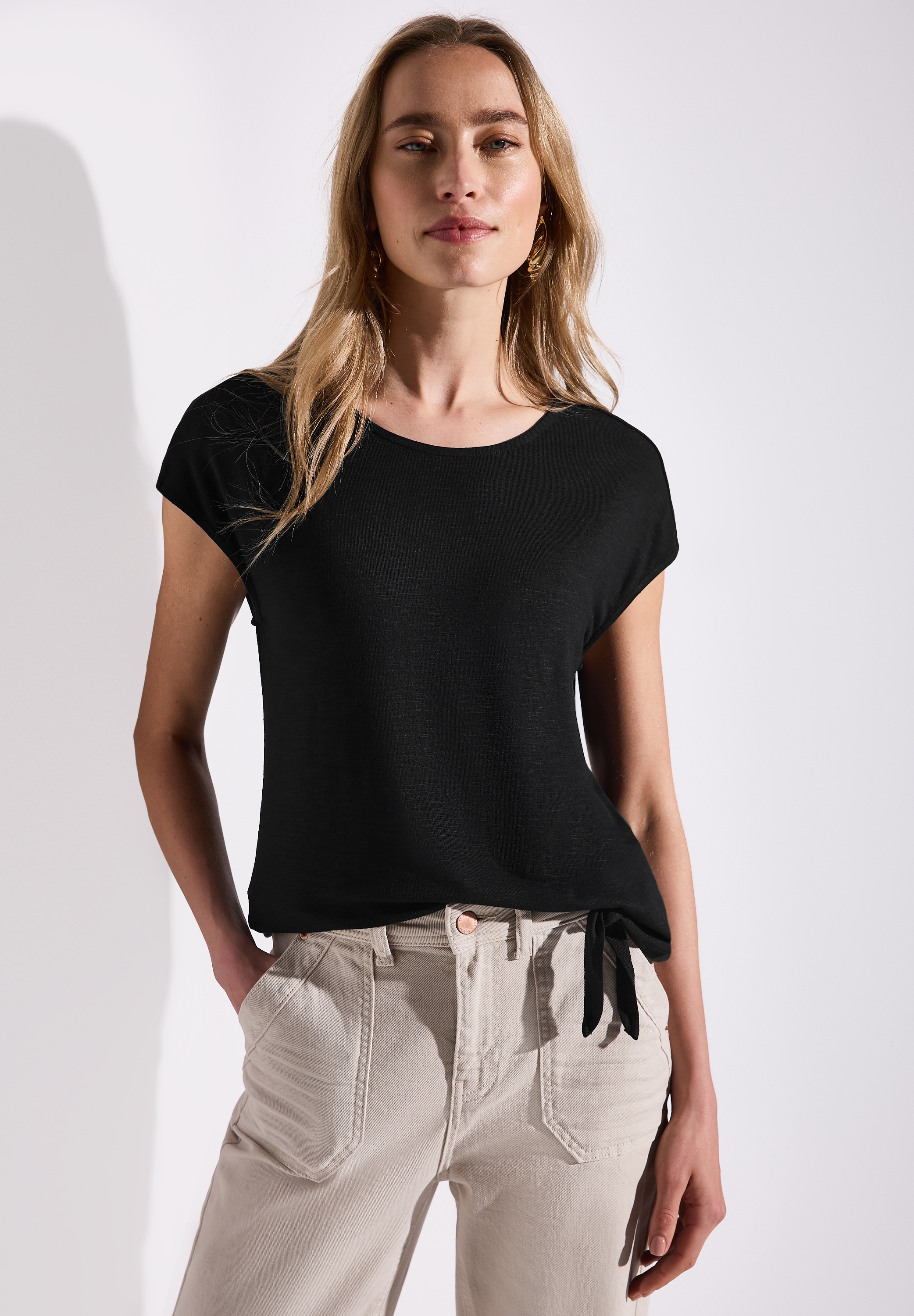 STREET ONE T-Shirt, mit Knotendetail günstig online kaufen