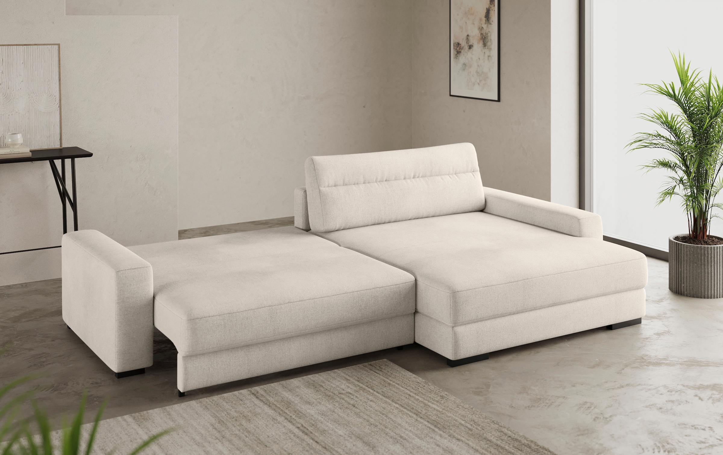 Mr. Couch Ecksofa »Marcello DuraFlex L-Form«, EasyBett, Bettkasten, Kaltschaumpolsterung, bis 140 kg belastbar