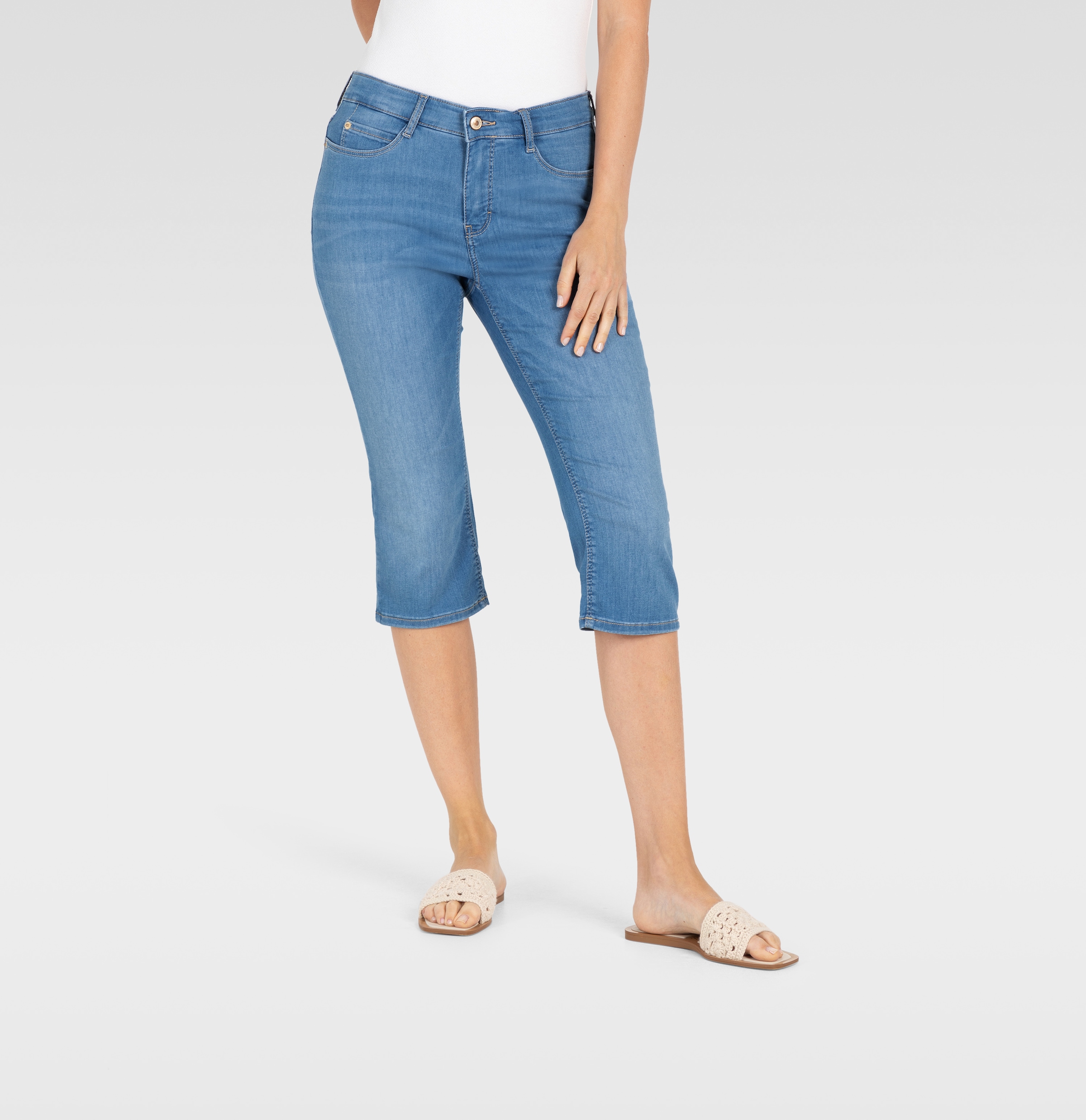 MAC Caprijeans »Dream-Sum«, Bequemer Sitz mit krempelbarem Saum