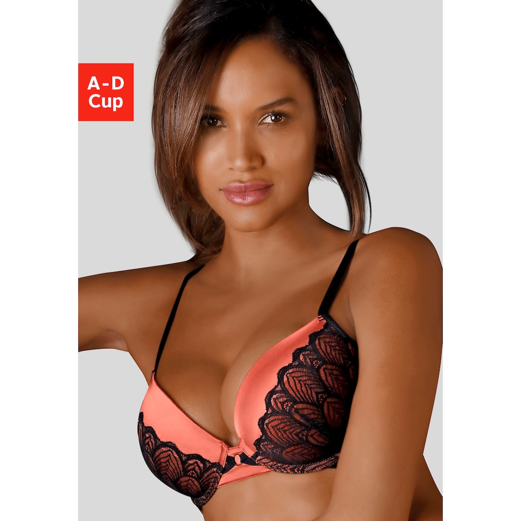 LASCANA Push-up-BH »Belinda« Cups aus schöner Satinware mit Spitze überzogen sexy Dessous