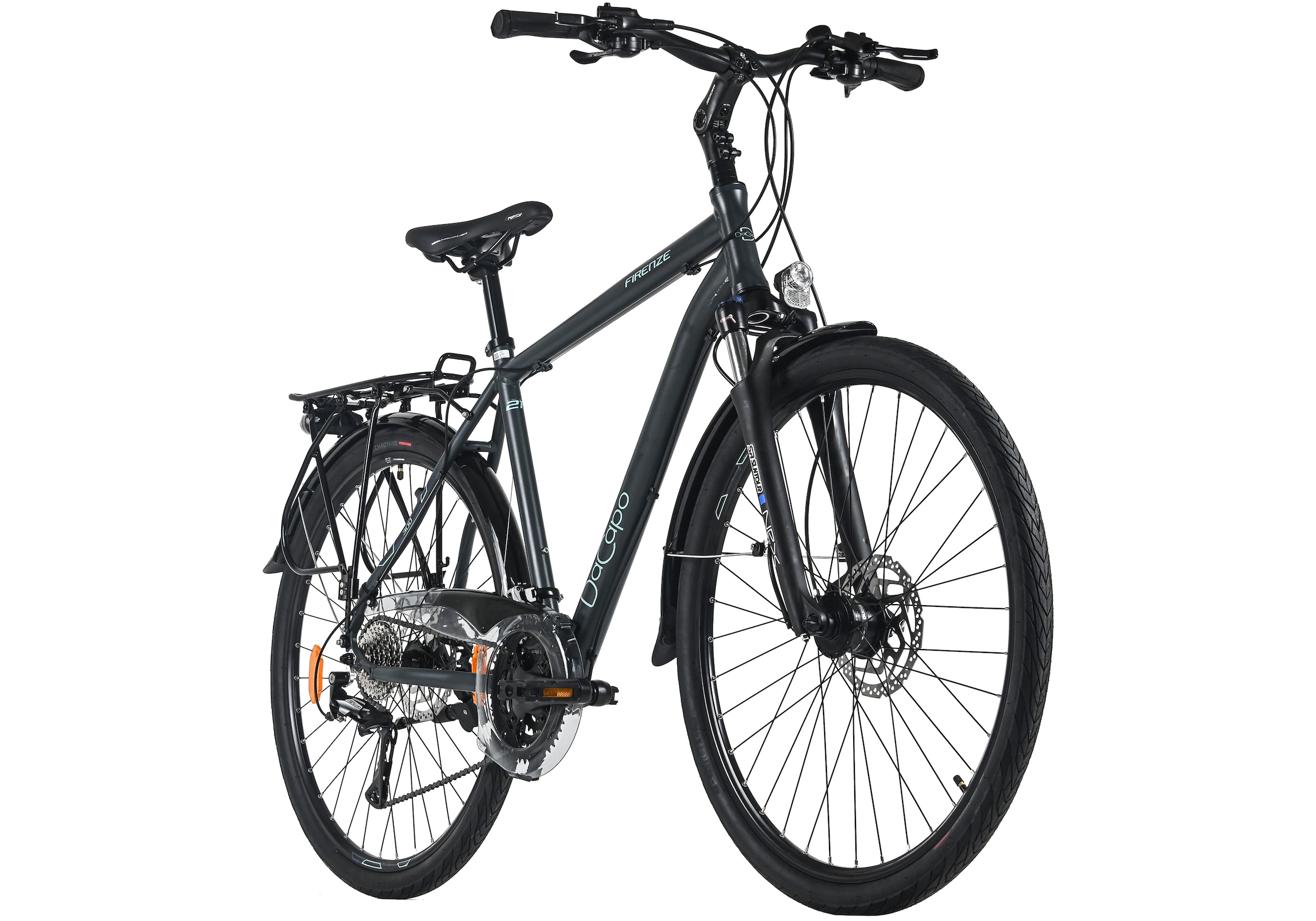 Dacapo Trekkingrad »Firenze 300 Schwarz 24 Gänge RH 53 cm« 24 Gang Shimano Acera Schaltwerk Kettenschaltung