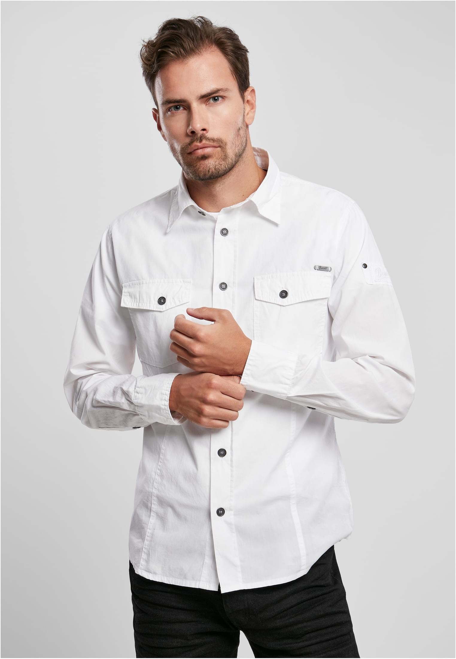 Brandit Langarmhemd "Brandit Herren Slim Worker Shirt", (1 tlg.)