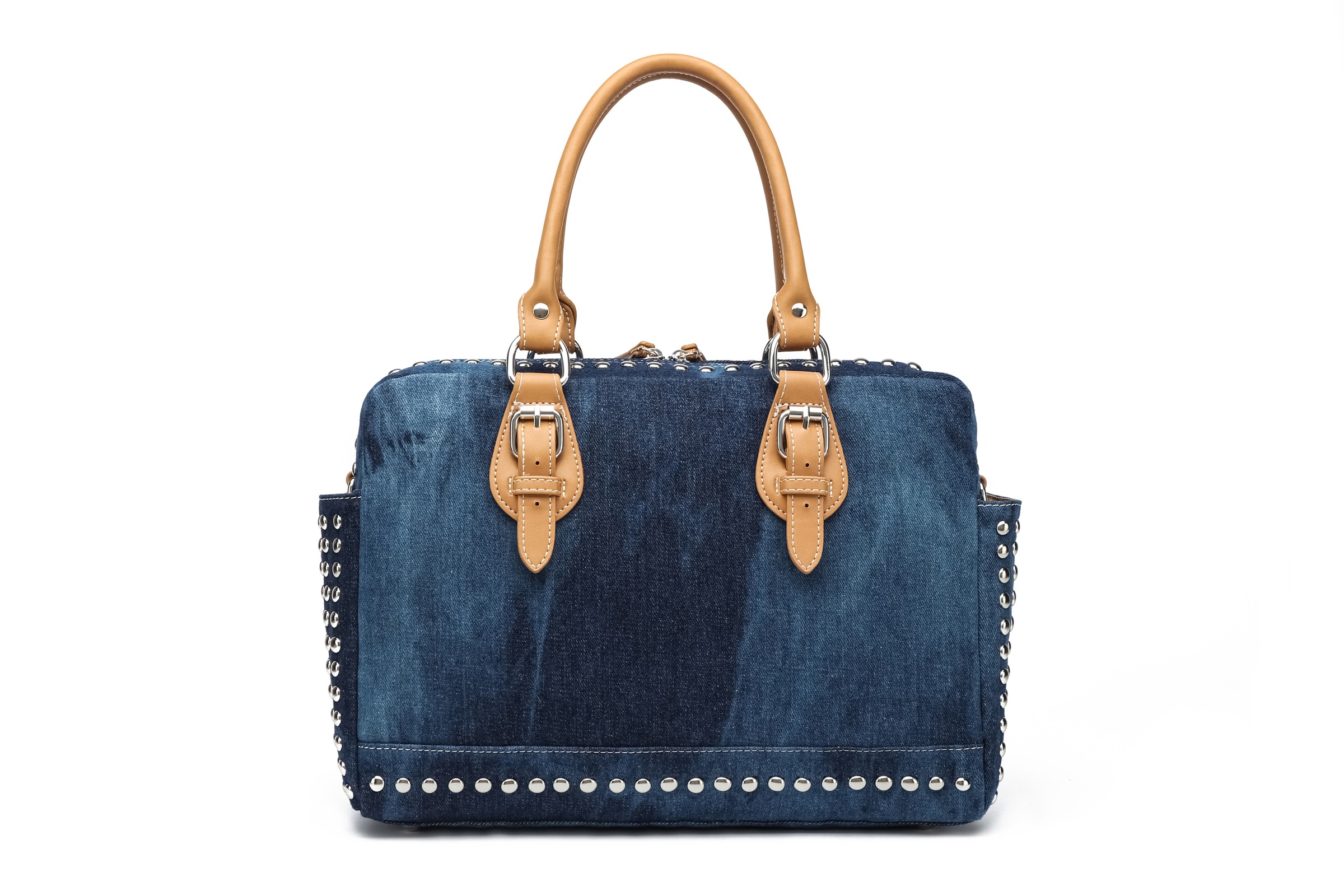 COLLEZIONE ALESSANDRO Schultertasche »Denim«, aus griffigem Jeansstoff mit Nieten