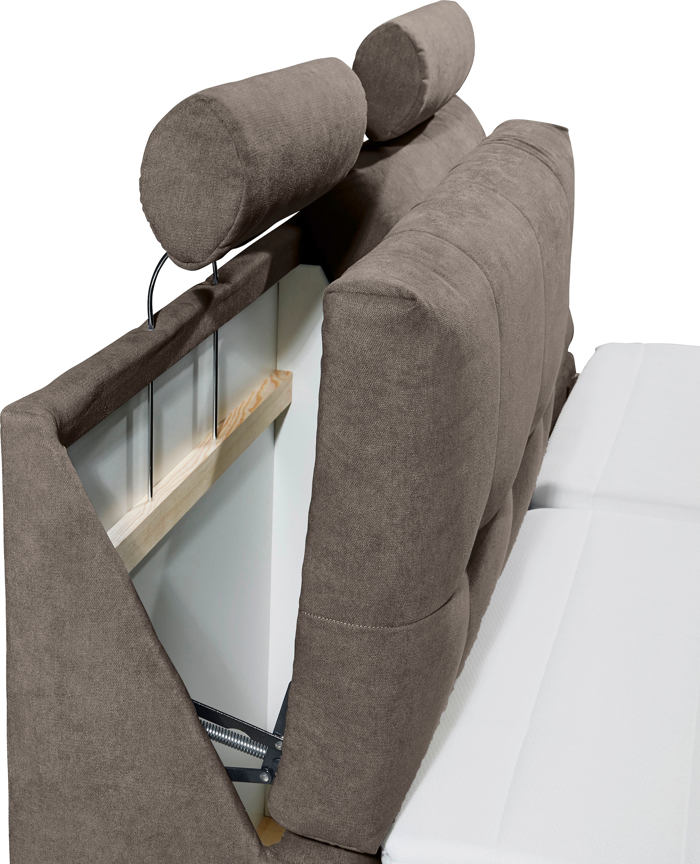 ED EXCITING DESIGN Boxspringbett »Palermo«, inkl. Motor, Topper, Kopfstütze und Stauraum im Kopfteil