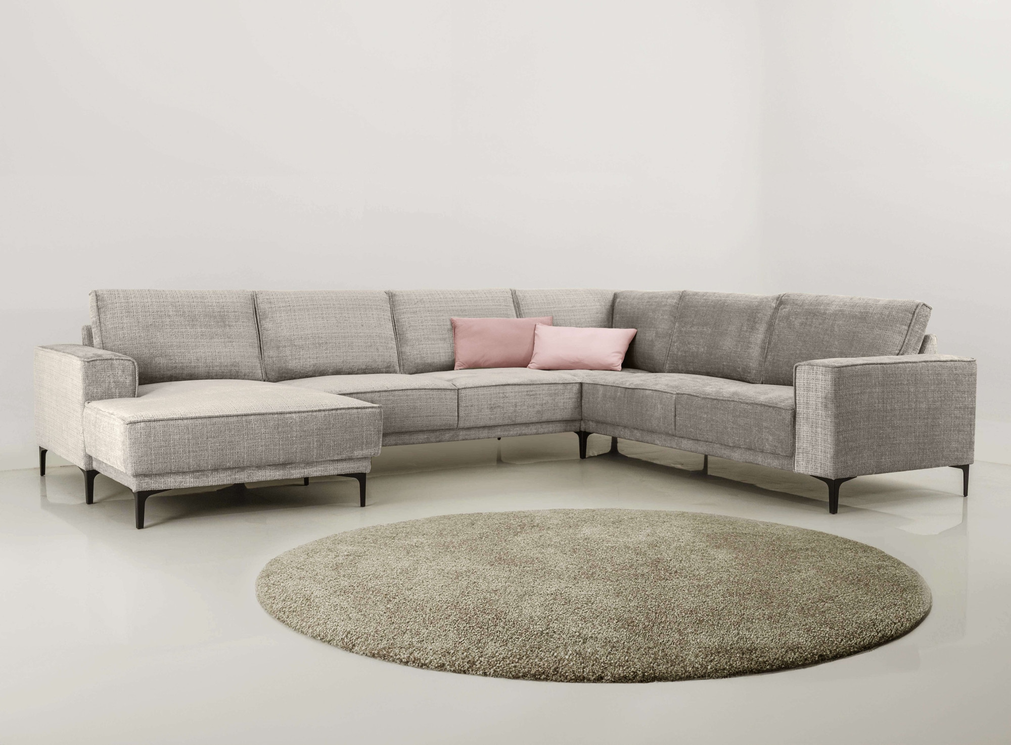 OTTO home Wohnlandschaft "XXL Sofa Oland, Struktur, Flachgewebe, Luxus-Micr günstig online kaufen