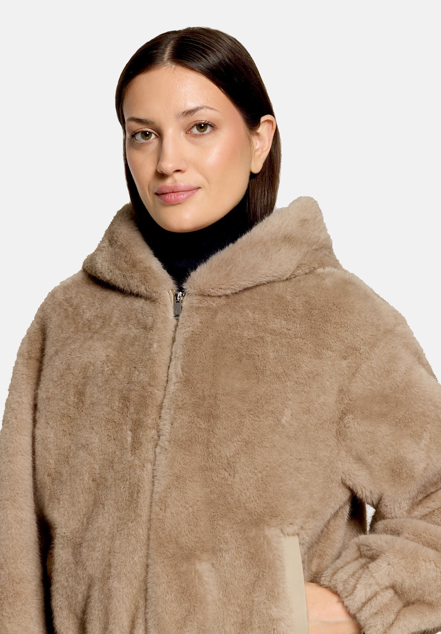 Gil Bret Plüschjacke »Damen mit Kapuze« mit Kapuze