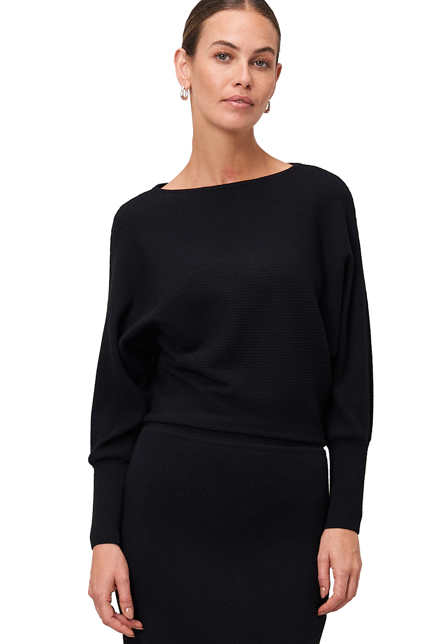 Zero Strickkleid "Damen Strickkleid mit U-Boot Ausschnitt" Ohne Tasche Plai günstig online kaufen