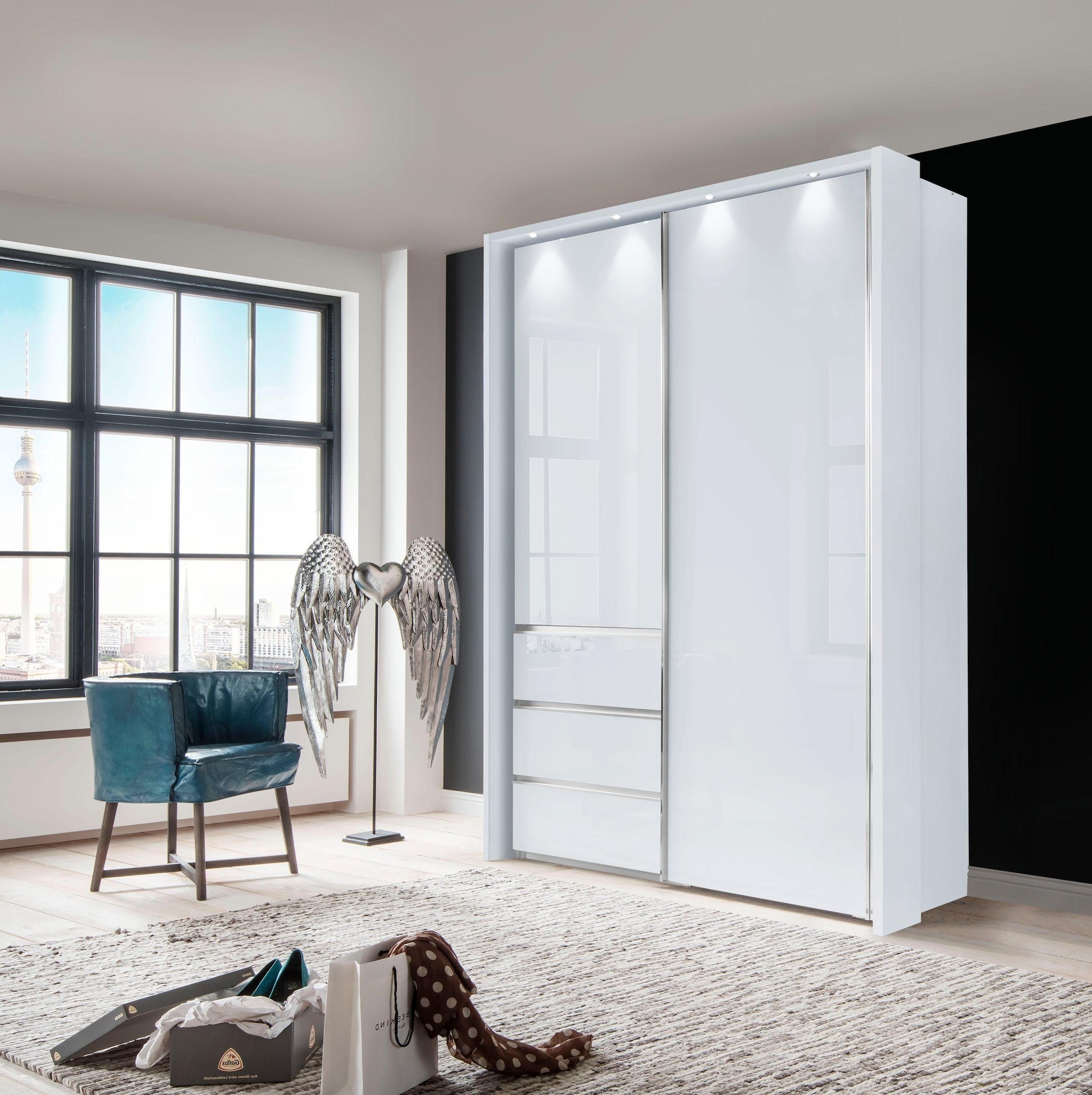 Schwebetürenschrank »Malibu«, Breite 165 cm mit Glasfront