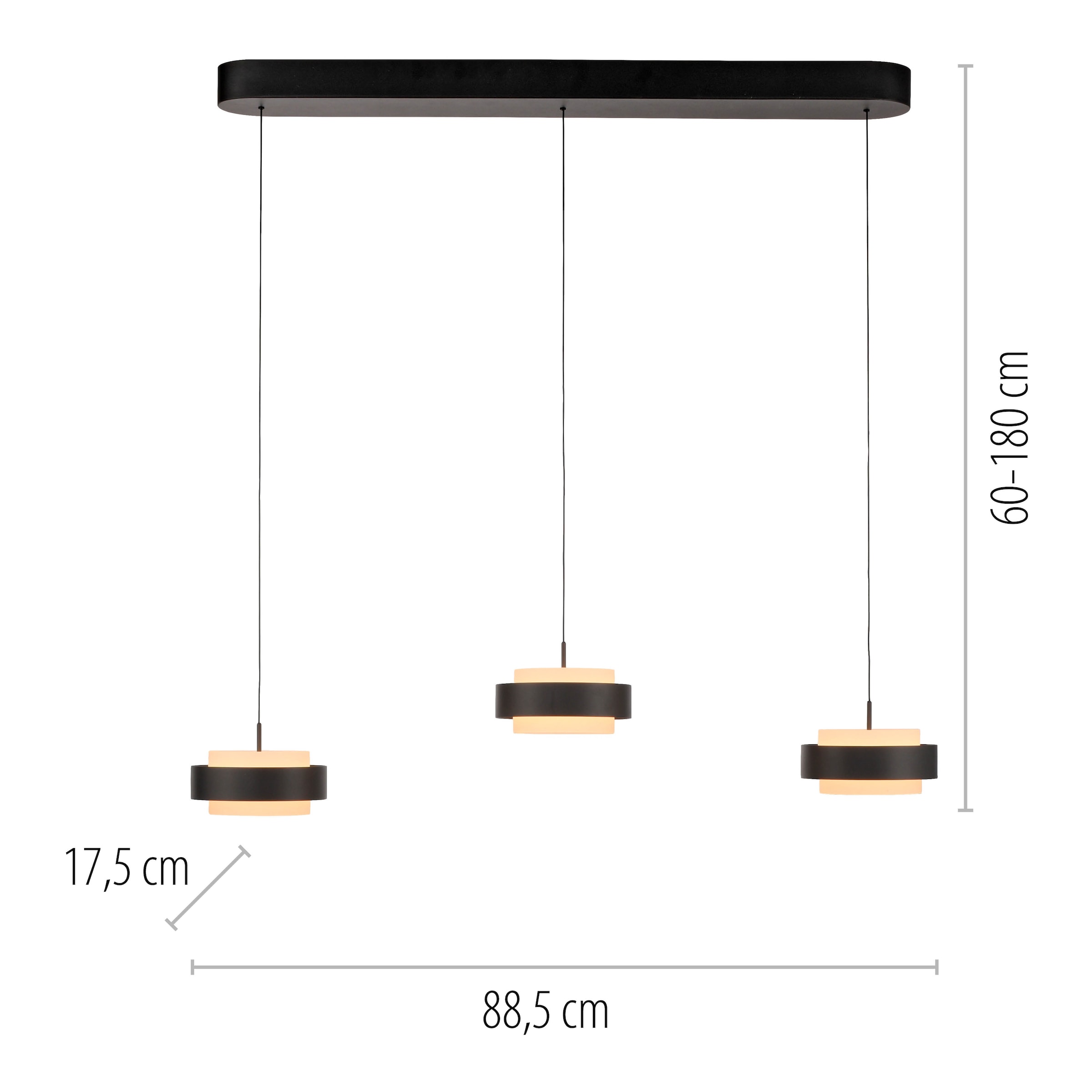 SCHÖNER WOHNEN-Kollektion LED Pendelleuchte »ELMO« LED-Board 1 Stk. Warmweiß SCHÖNER WOHNEN Kollektion, Comfort Lift, Dimmfähig per Tronicdimmer